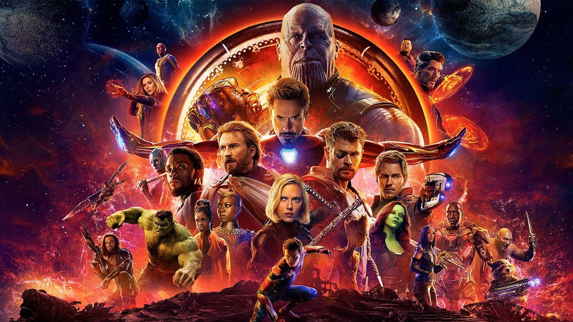 Pom Klementieff: Avengers: Infinity War, Mantis, Chris Hemsworth as Thor, Josh Brolin as Thanos. 1920x1080 Full HD Background.