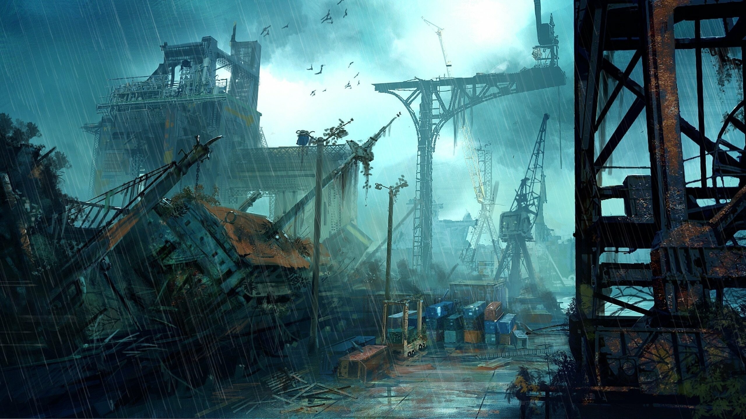 Post-apocalypse: Ultimate destiny of the world, Metropolis. 2560x1440 HD Background.
