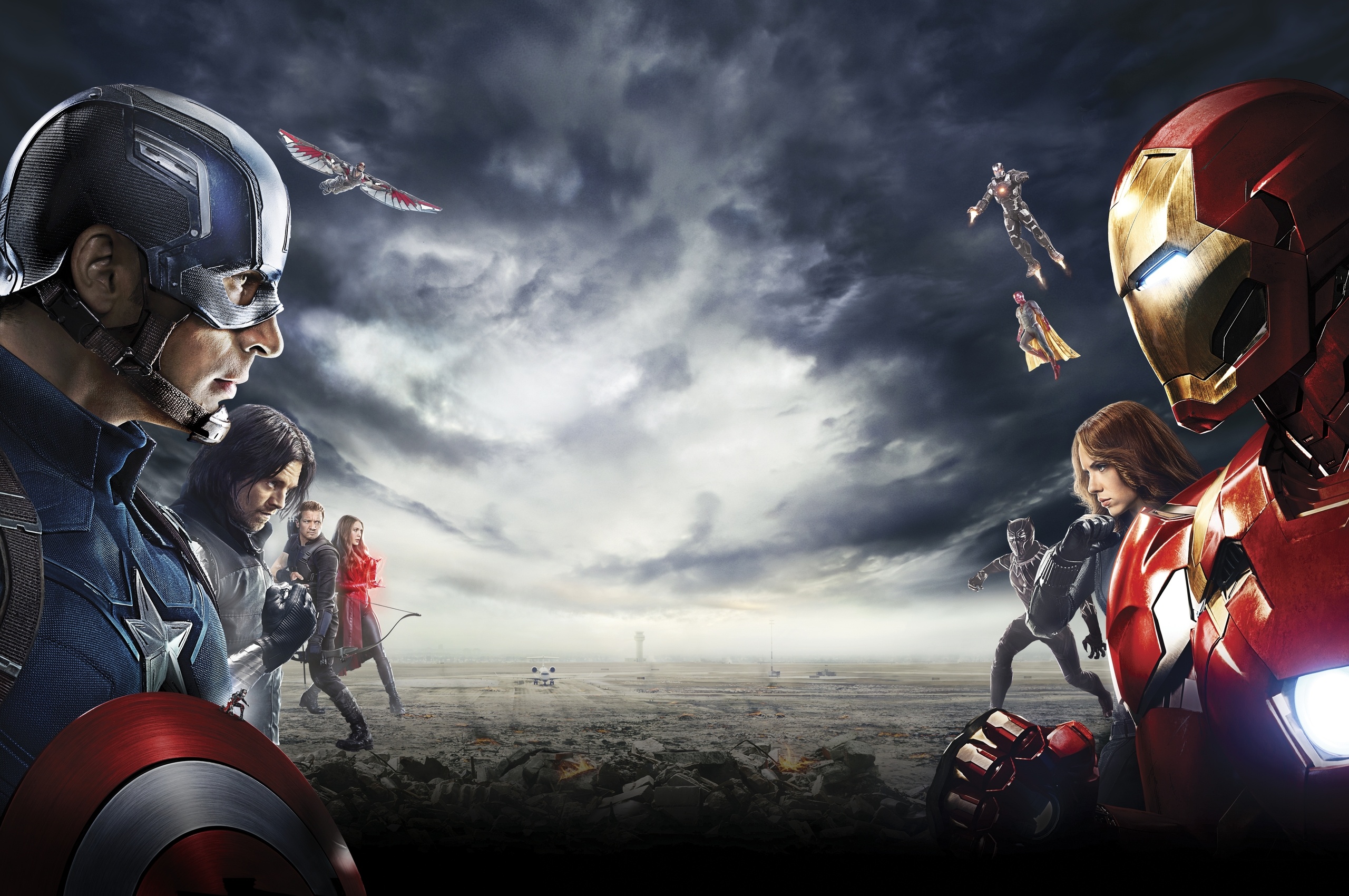 Captain America: Civil War (Movies), Heroes in action, Chromebook Pixel HD, Cinematic images, 2560x1700 HD Desktop