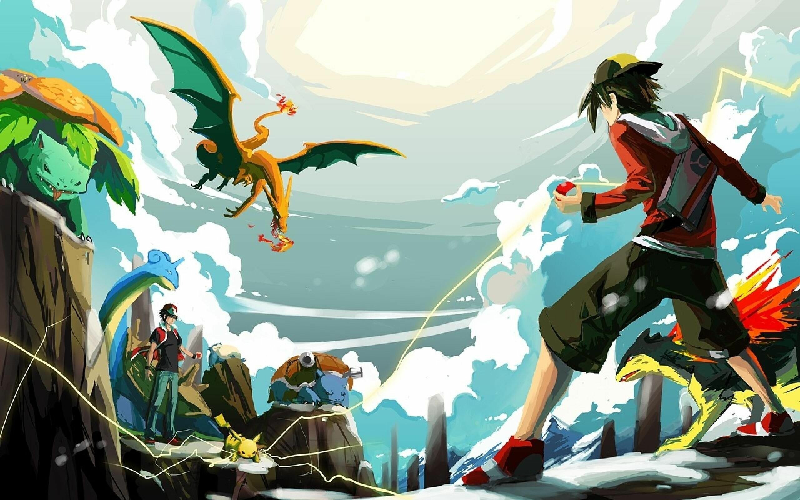 Pokemon (Anime): Japanese media franchise, Pocket monsters. 2560x1600 HD Background.