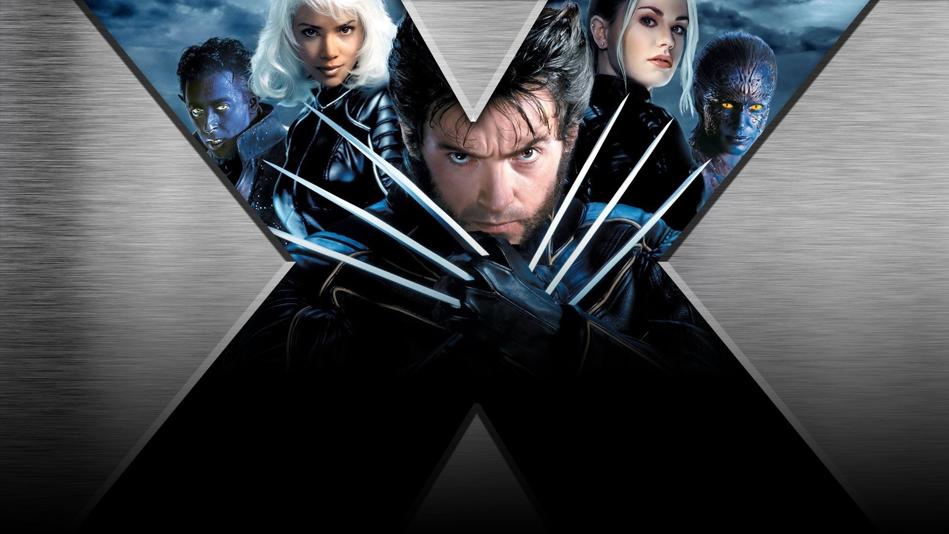 X2 (Movie): Wolverine, Storm, Mystique, Nightcrawler, Rogue. 1920x1080 Full HD Background.