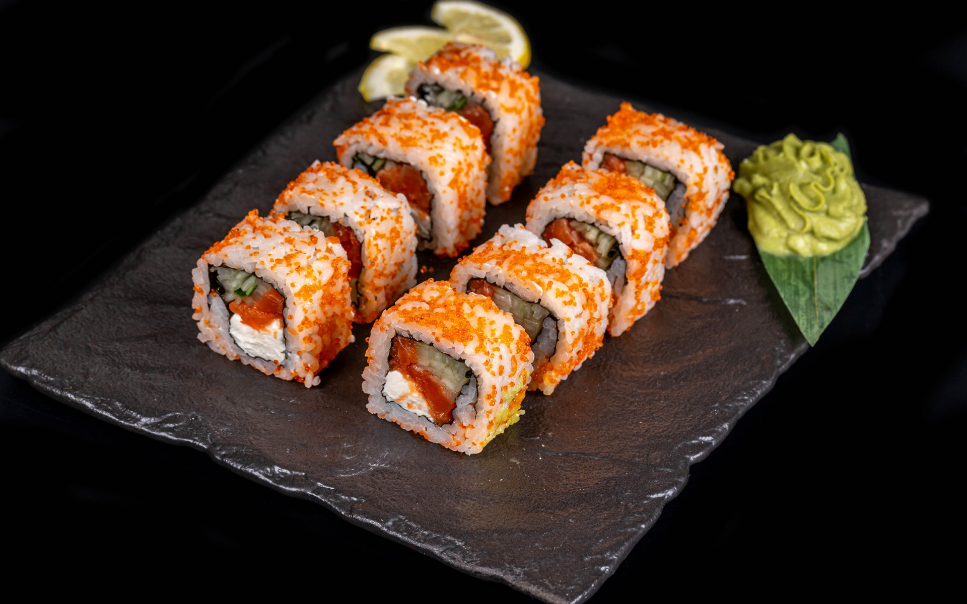 Sushi: California rolls, A fresh take on traditional Japanese rice rolls, Japanese dishes. 1920x1200 HD Wallpaper.