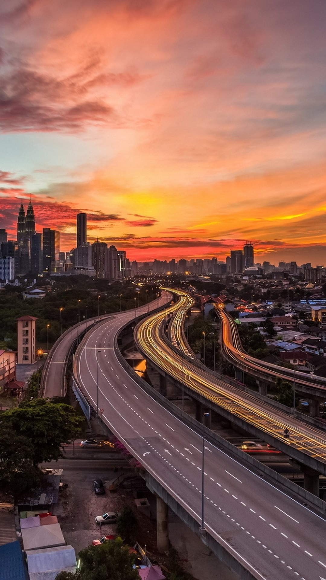 Malaysia, Kuala Lumpur timelapse, Sunset, Sky, 1080x1920 Full HD Phone