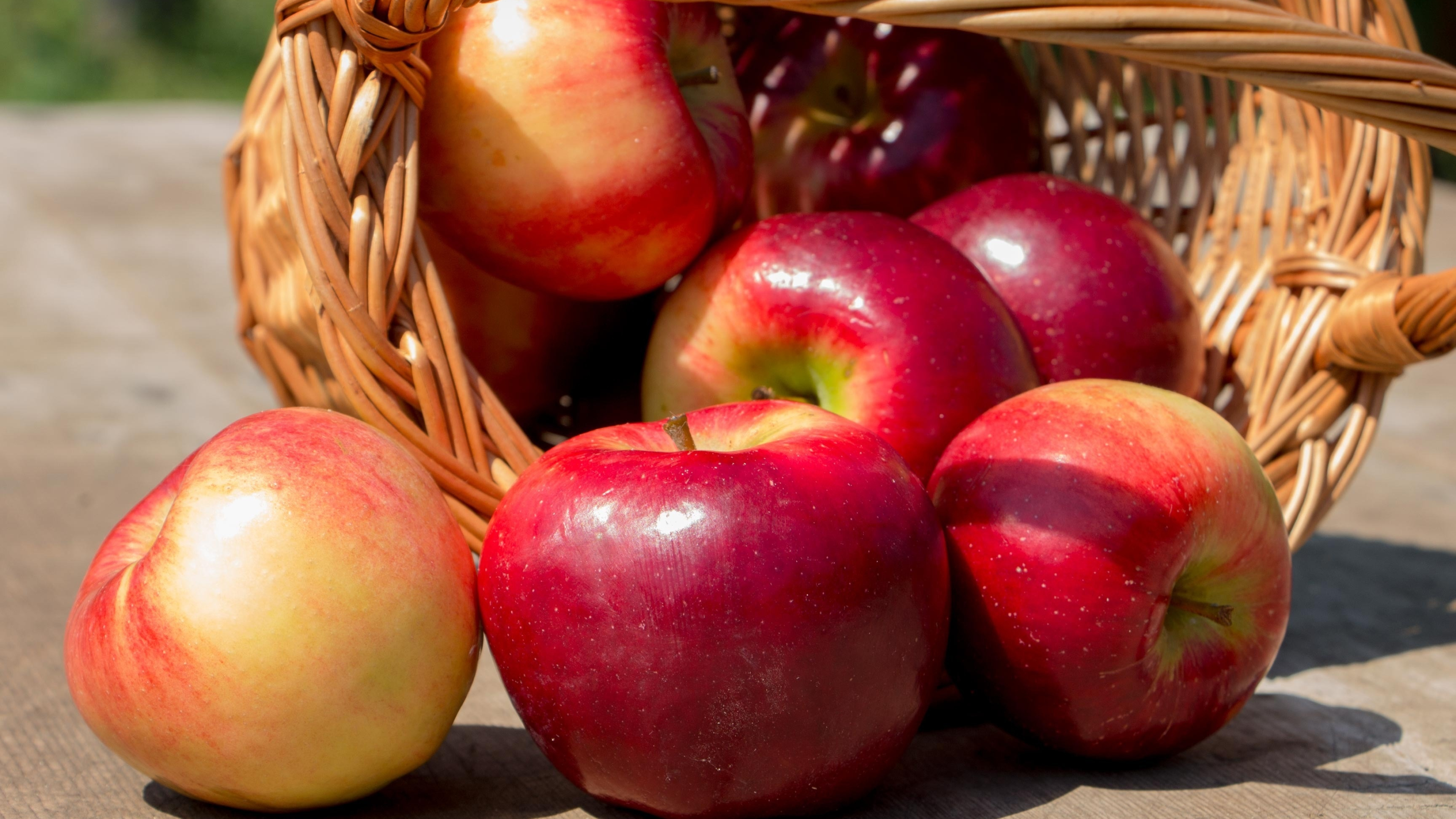 Basket of apples, Fruit, Food, Harvest, 3840x2160 4K Desktop