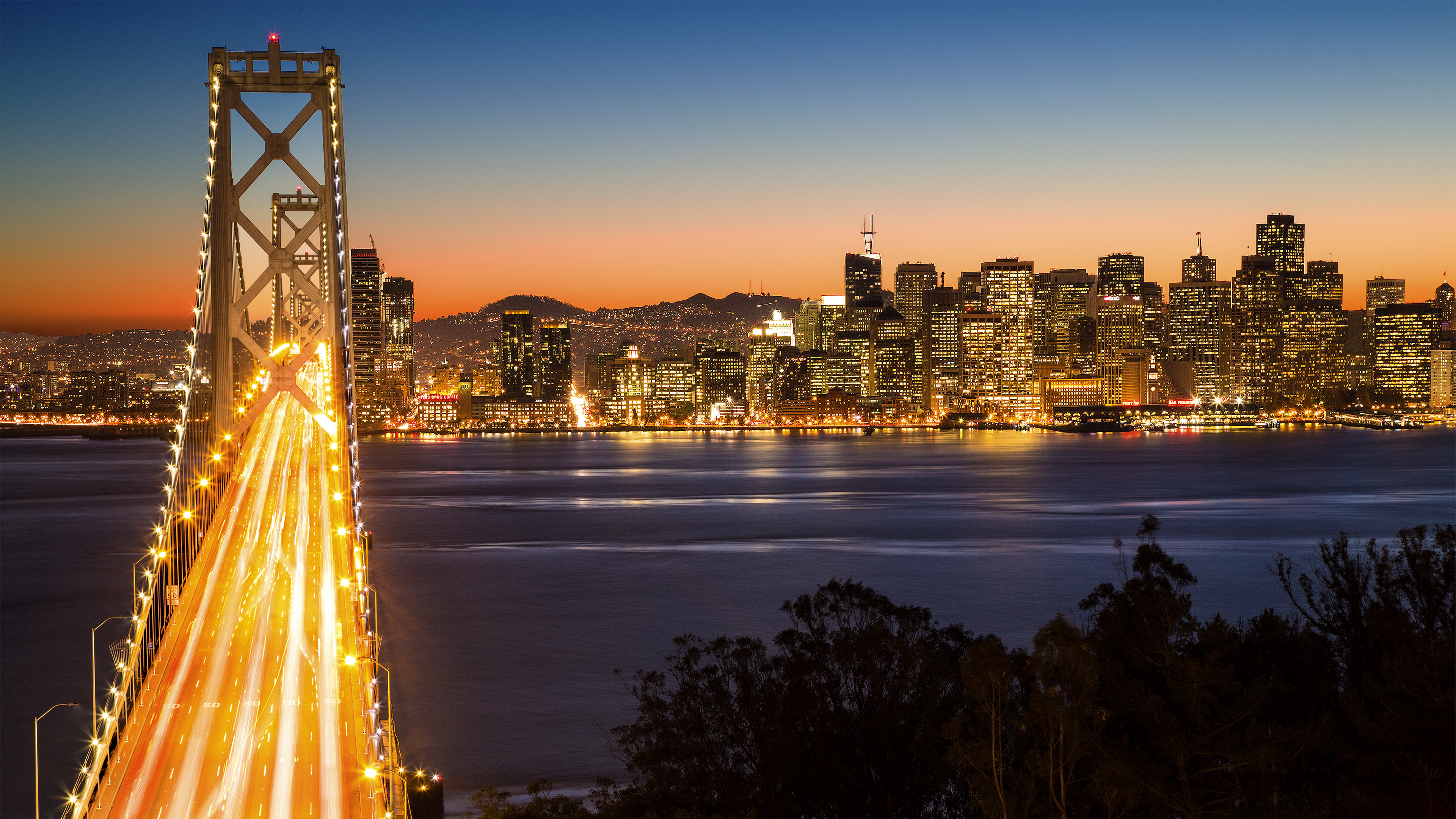 San Francisco Skyline, Travels, Bay Bridge, Ultra HD, 3840x2160 4K Desktop