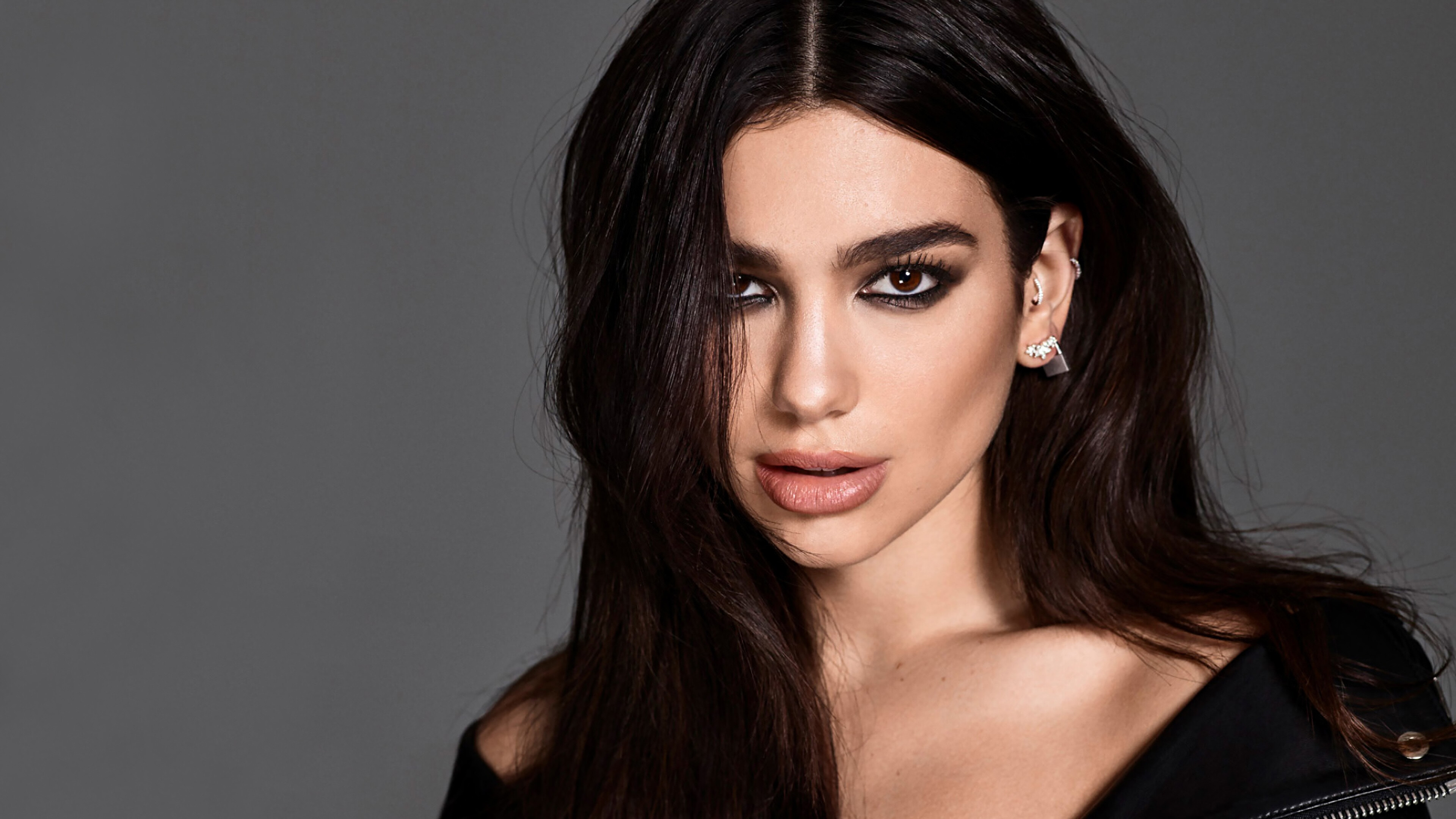 Dua Lipa: "New Rules", "IDGAF", and "One Kiss", were all nominated for British Single of the Year. 3840x2160 4K Background.