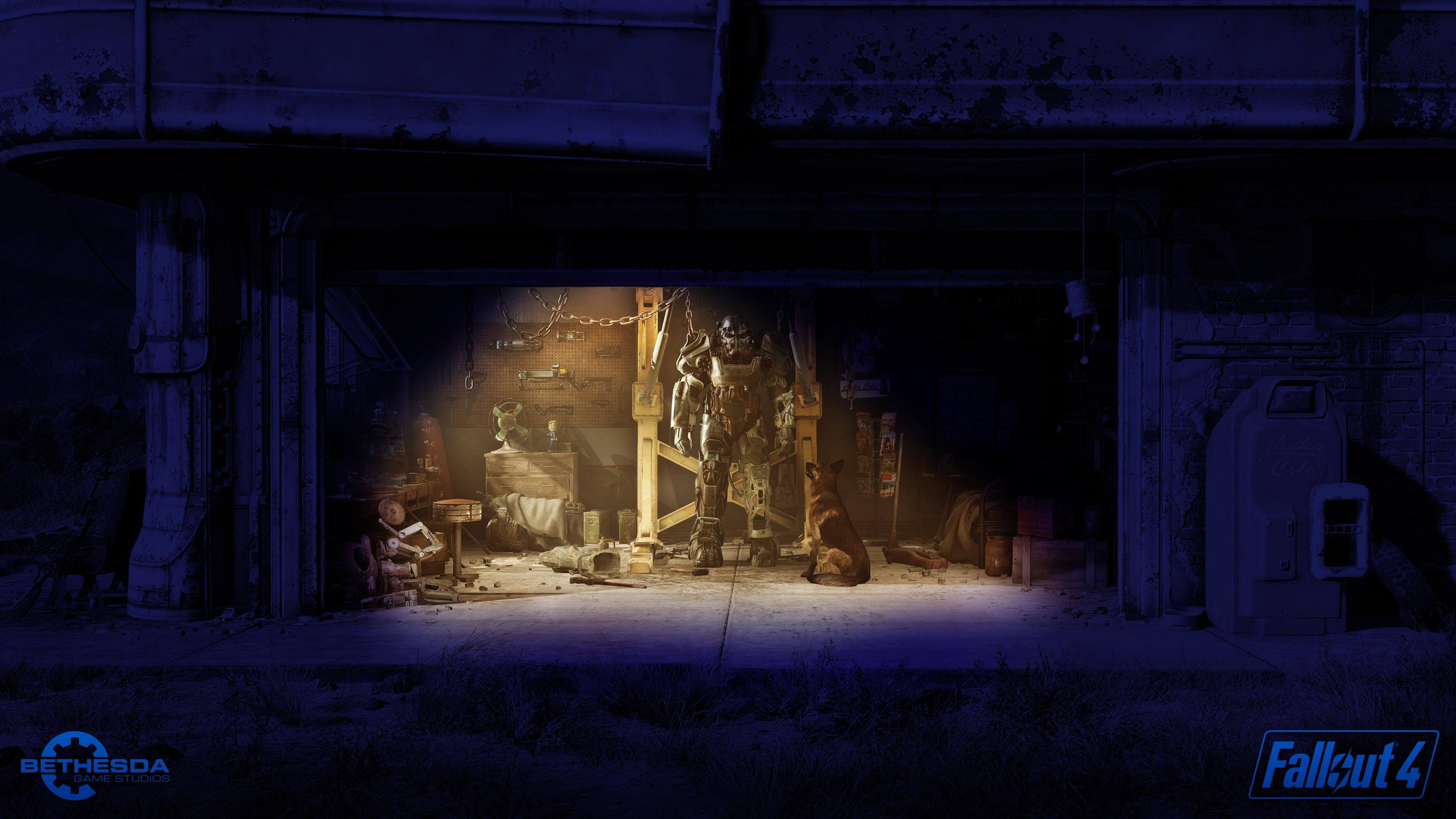 Bethesda gaming, Fallout 4 Garage wallpaper, Festival vibes, Automotive beauty, 3840x2160 4K Desktop