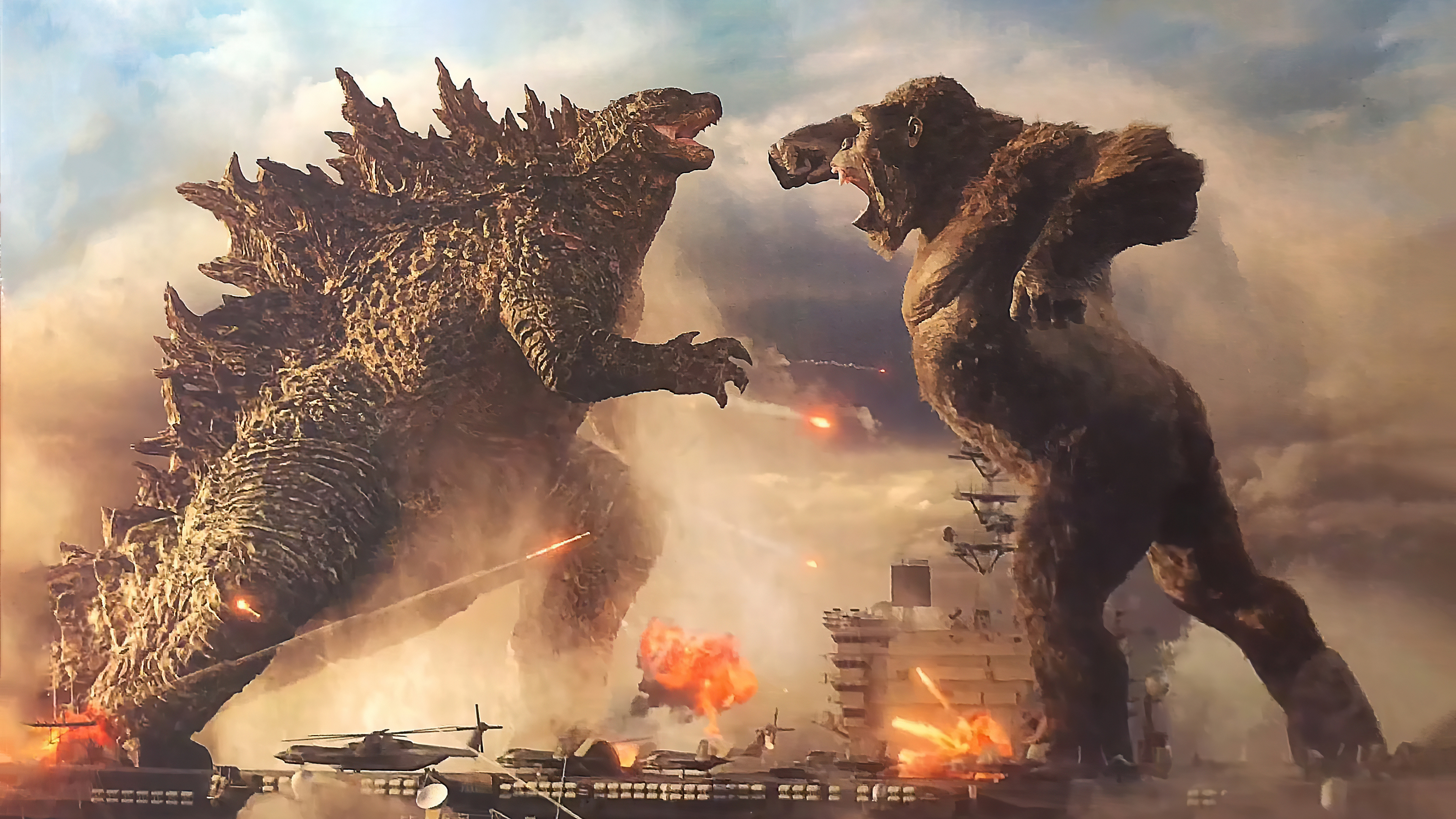 King Kong: Godzilla, A 2021 American monster film directed by Adam Wingard. 3840x2160 4K Wallpaper.