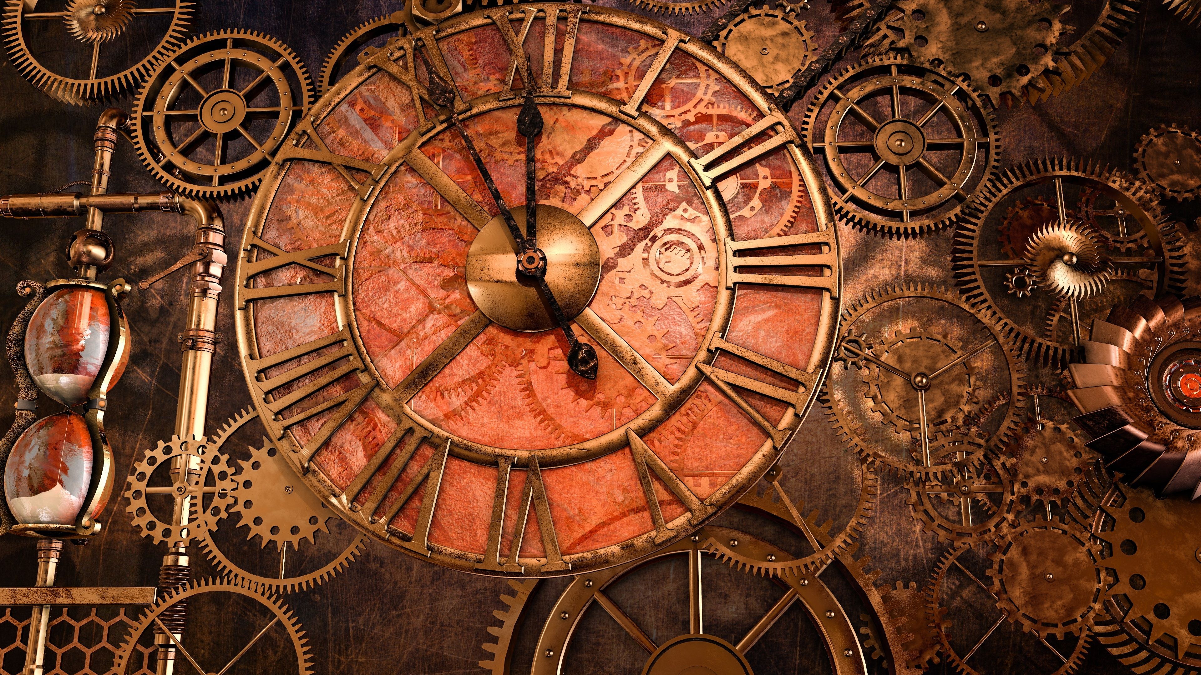 Steampunk clock wallpapers, Top backgrounds, 3840x2160 4K Desktop