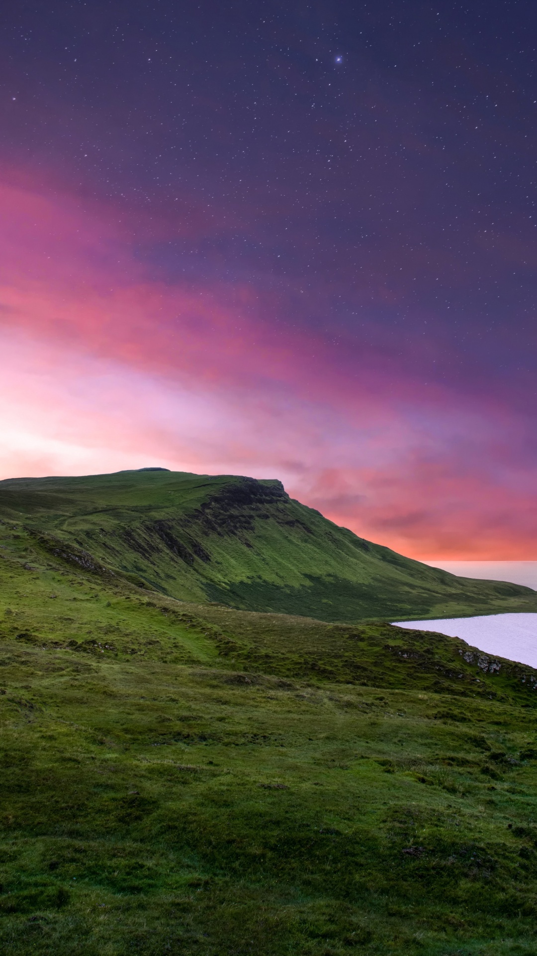 Skye wallpaper 4K, Scotland countryside, Shore sunset, 1080x1920 Full HD Phone