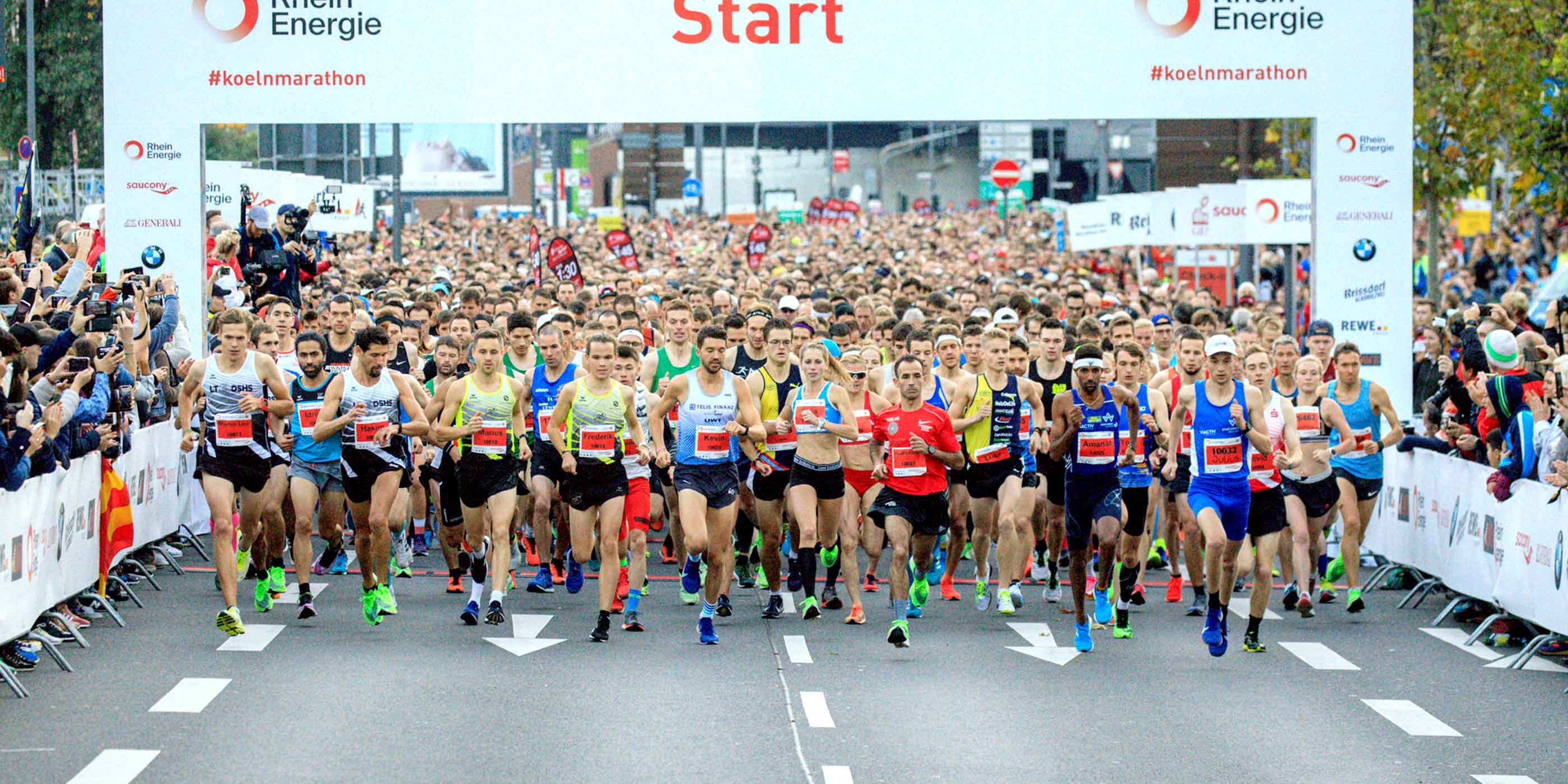 Marathon: Training phase, Koln Marathon, The 42.195 km long endurance contest, Start point. 2800x1400 Dual Screen Background.