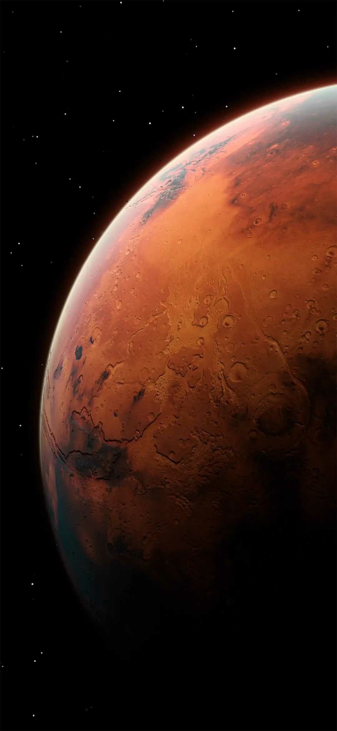 Planet: Mars, the second closest to Earth, after Venus. 1080x2340 HD Wallpaper.
