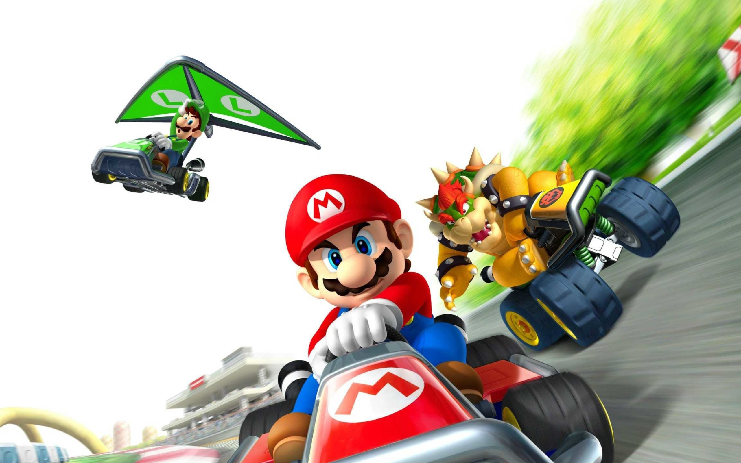 Mario Kart gaming, Super Mario Kart, Digital artwork, Mario Kart races, 2570x1610 HD Desktop