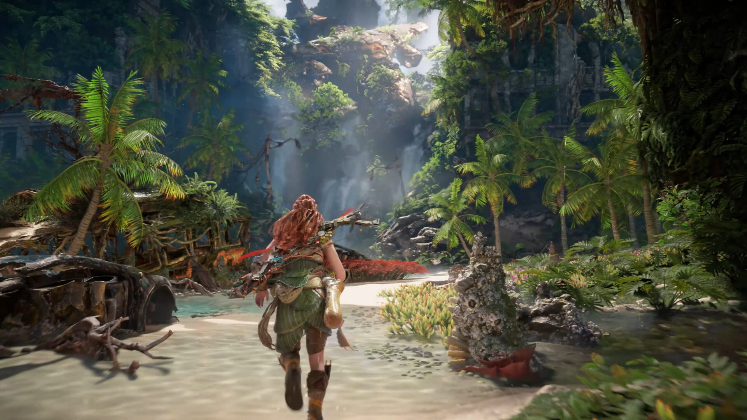 Horizon Forbidden West, Captivating screenshots, Game visuals showcase, Unforgettable moments, 2560x1440 HD Desktop