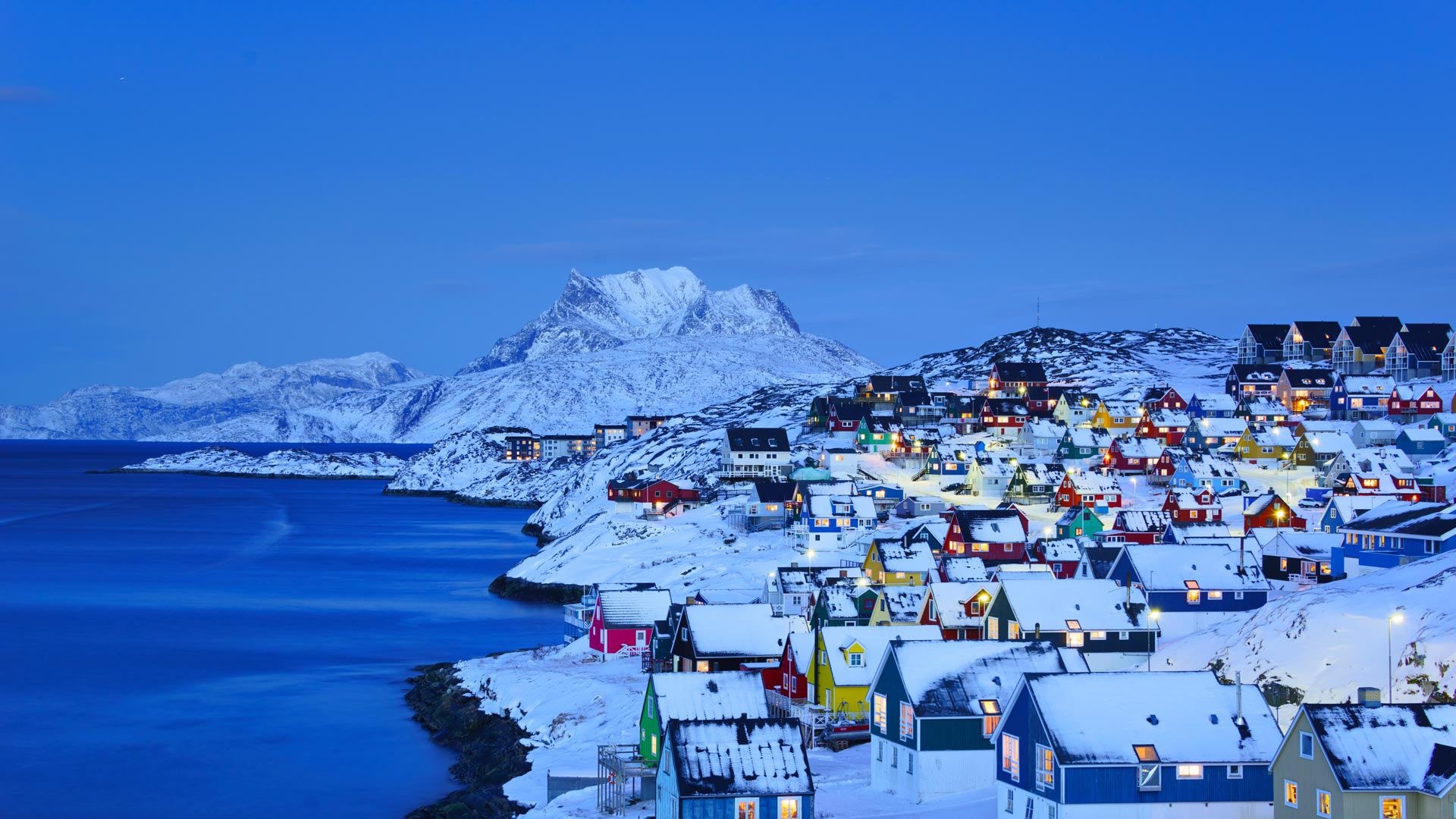 Greenland: Nuuk, The Norwegian Erik the Red visited the island in 982. 1920x1080 Full HD Wallpaper.