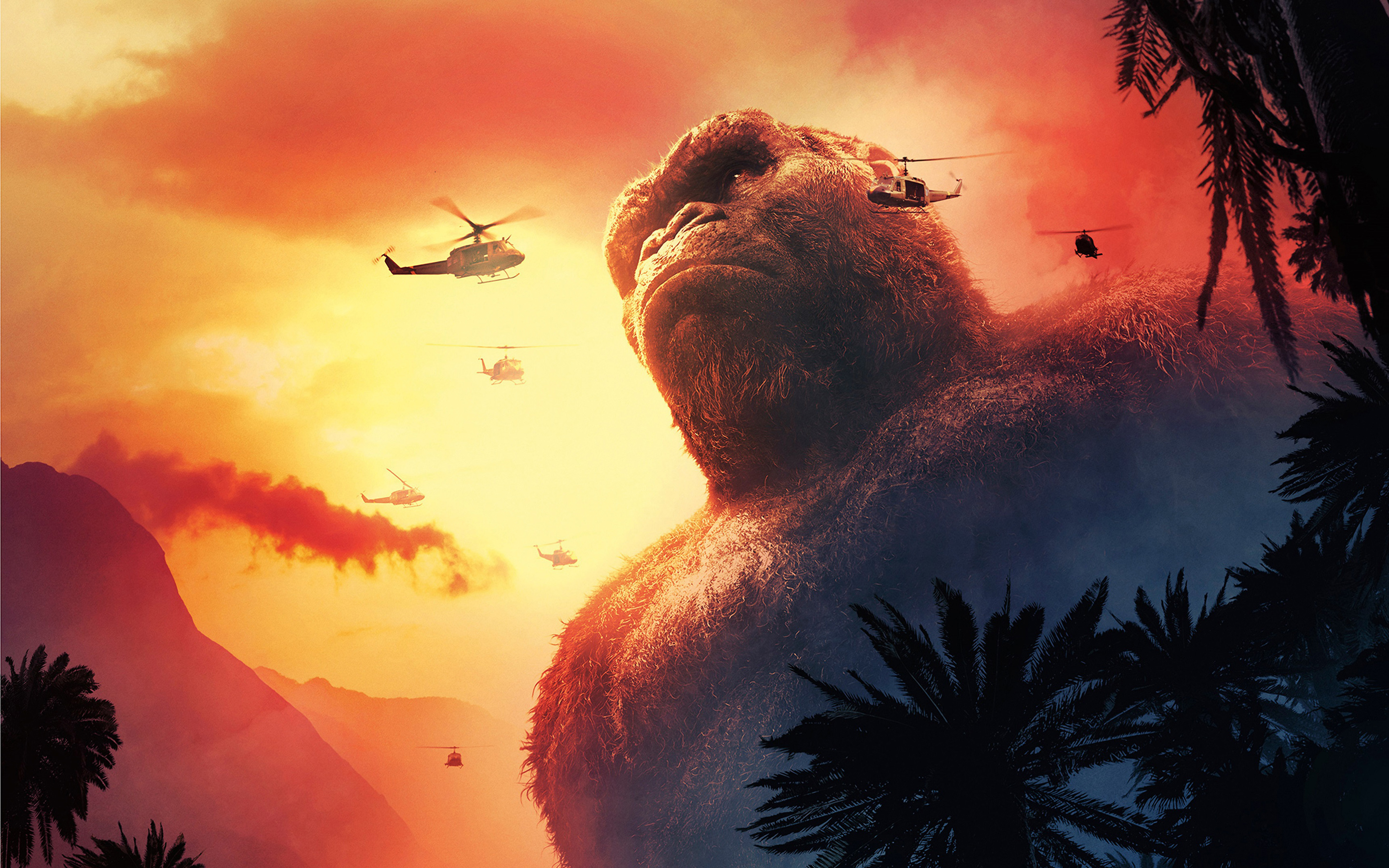 King Kong: The 1933 film was remade in 1976, 2005, and 2017, Giant monster. 2880x1800 HD Wallpaper.