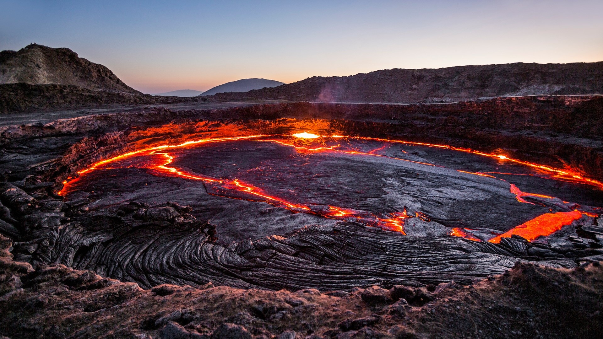 Erta Ale Volcano, Fiery lava flows, Natural wonder, Magnificent views, 1920x1080 Full HD Desktop
