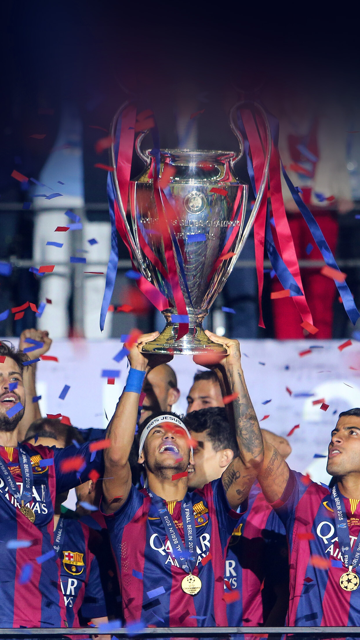 UEFA: FC Barcelona, Five UCL titles, Players. 1250x2210 HD Wallpaper.