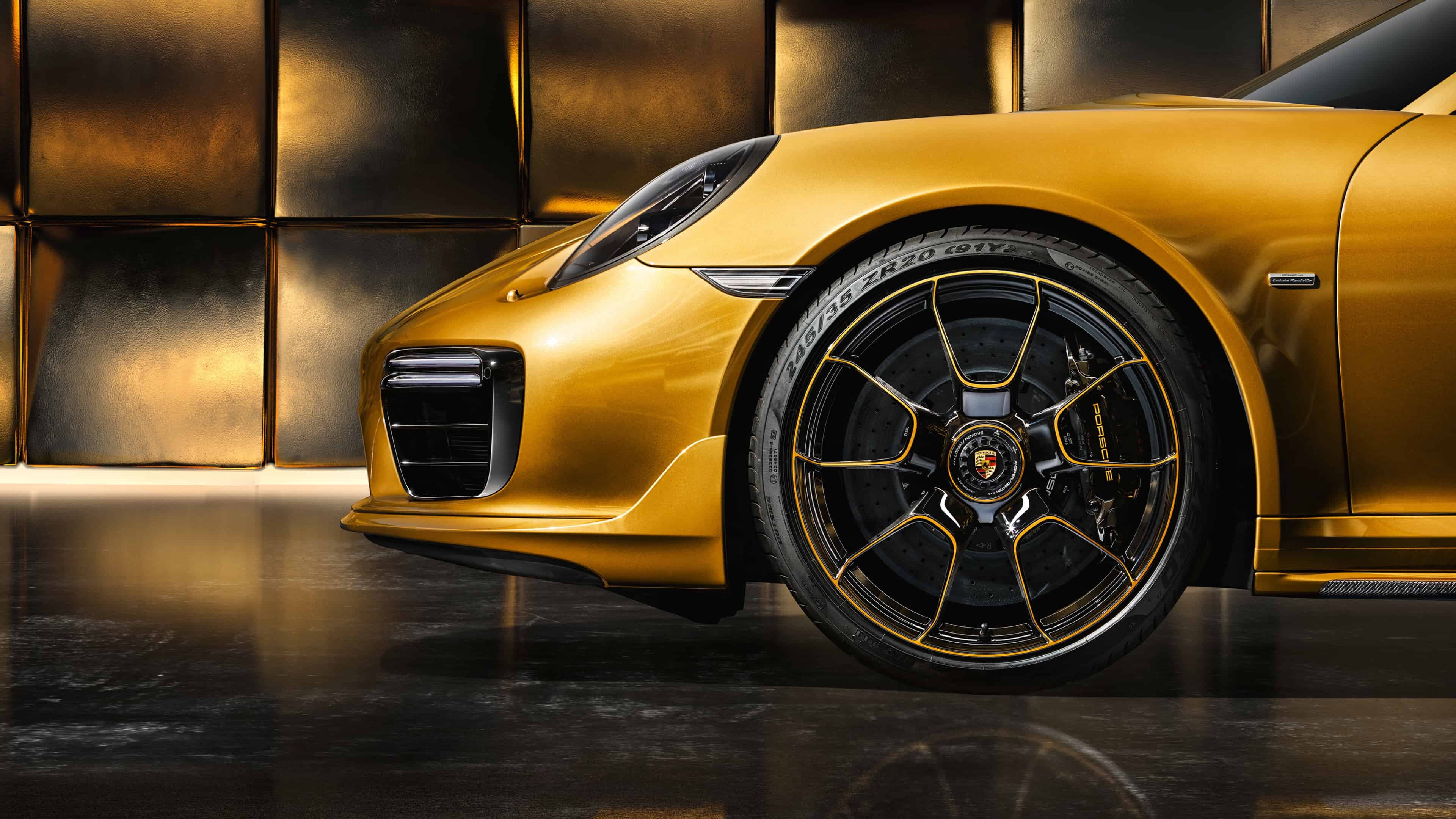 Porsche: 911 Turbo S Exclusive Series Side. 3840x2160 4K Background.