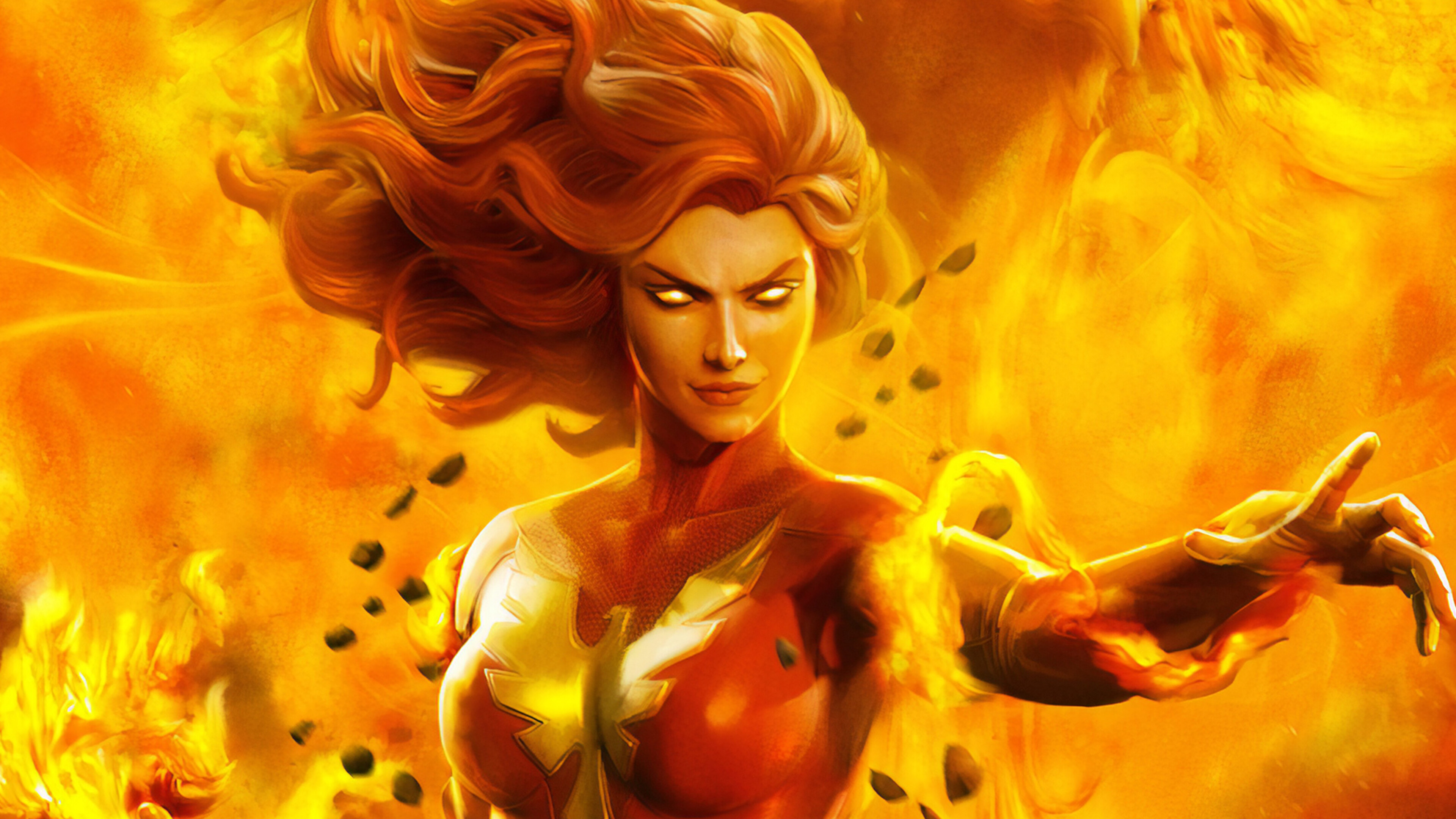 Phoenix (Marvel): Jean Elaine Grey is a fictional character appearing in American comic books. 3840x2160 4K Background.