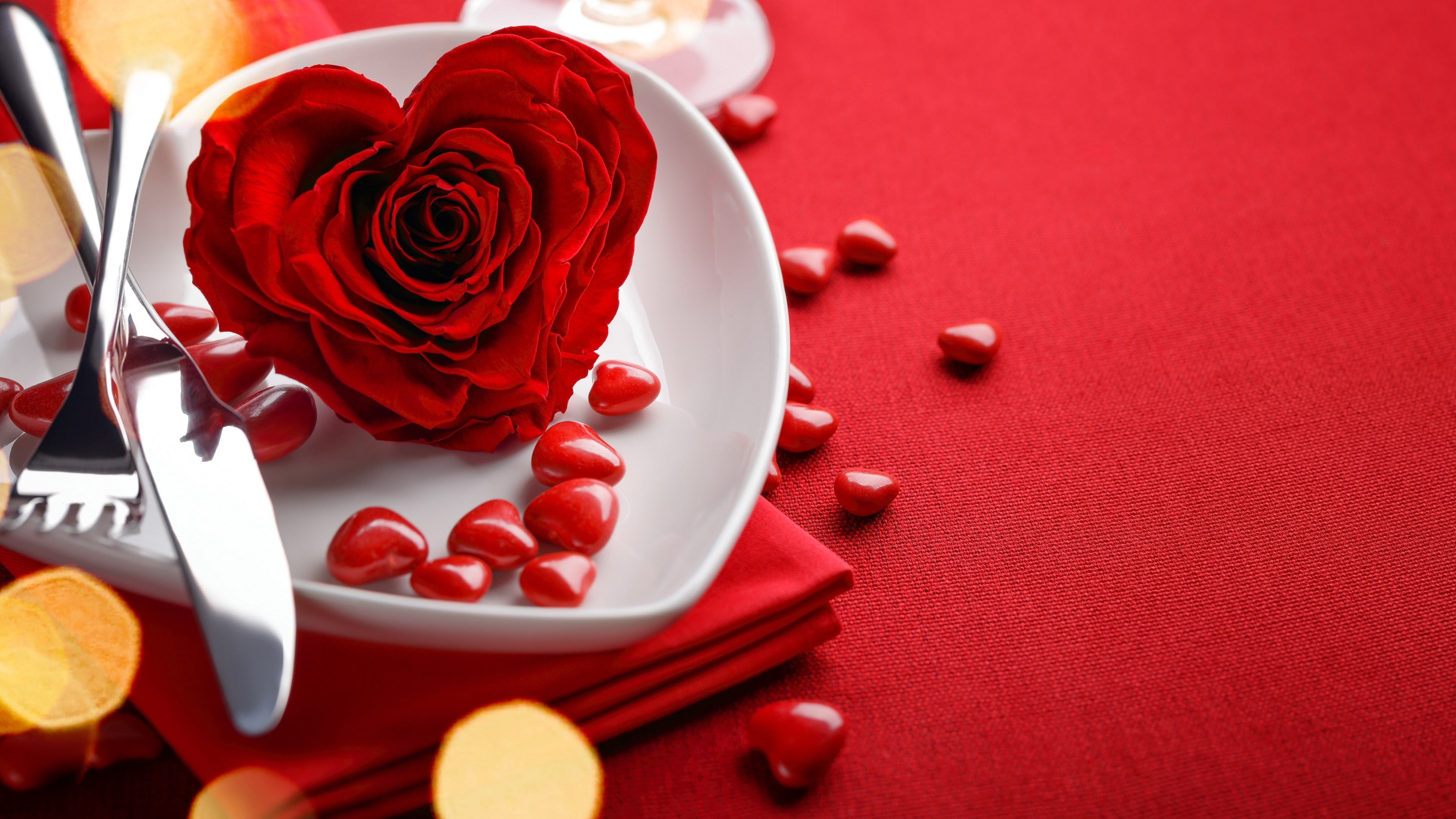 Heart shape, Rose wallpaper, Romantic background, Beautiful design, 3840x2160 4K Desktop