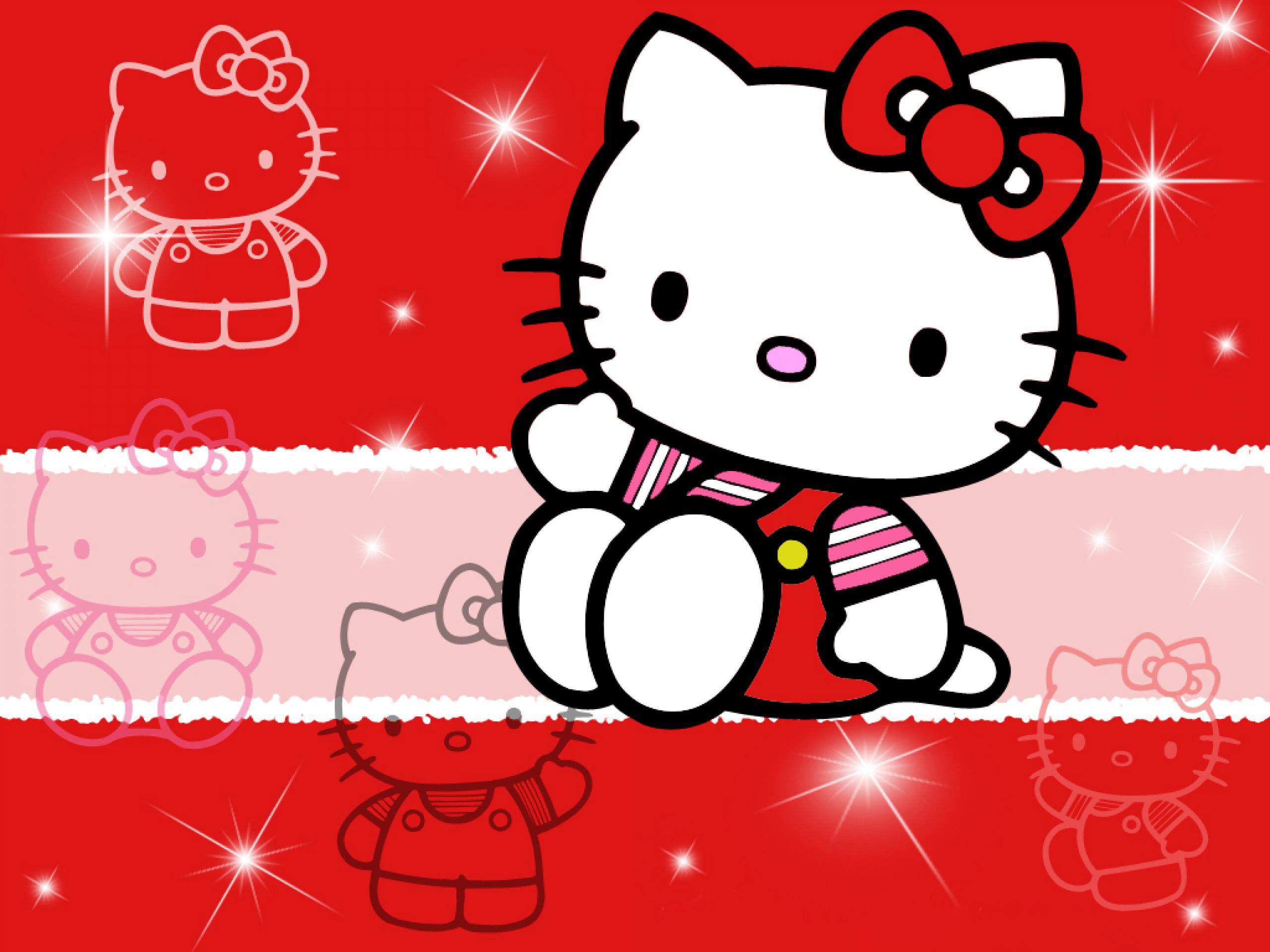 Hello Kitty: Was created in 1974, The first item, a vinyl coin purse, was introduced in 1975. 2560x1920 HD Background.