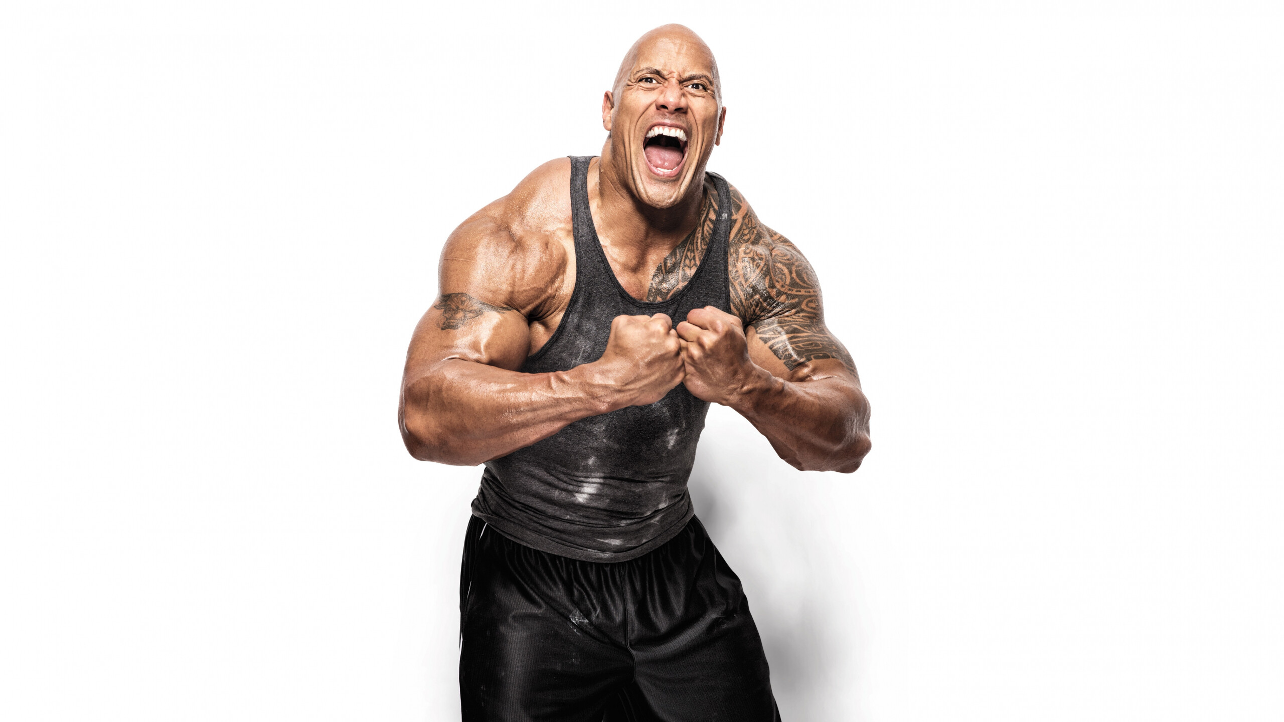 Dwayne Johnson: Released his autobiography, The Rock Says, in 2000, Actor. 2560x1440 HD Wallpaper.