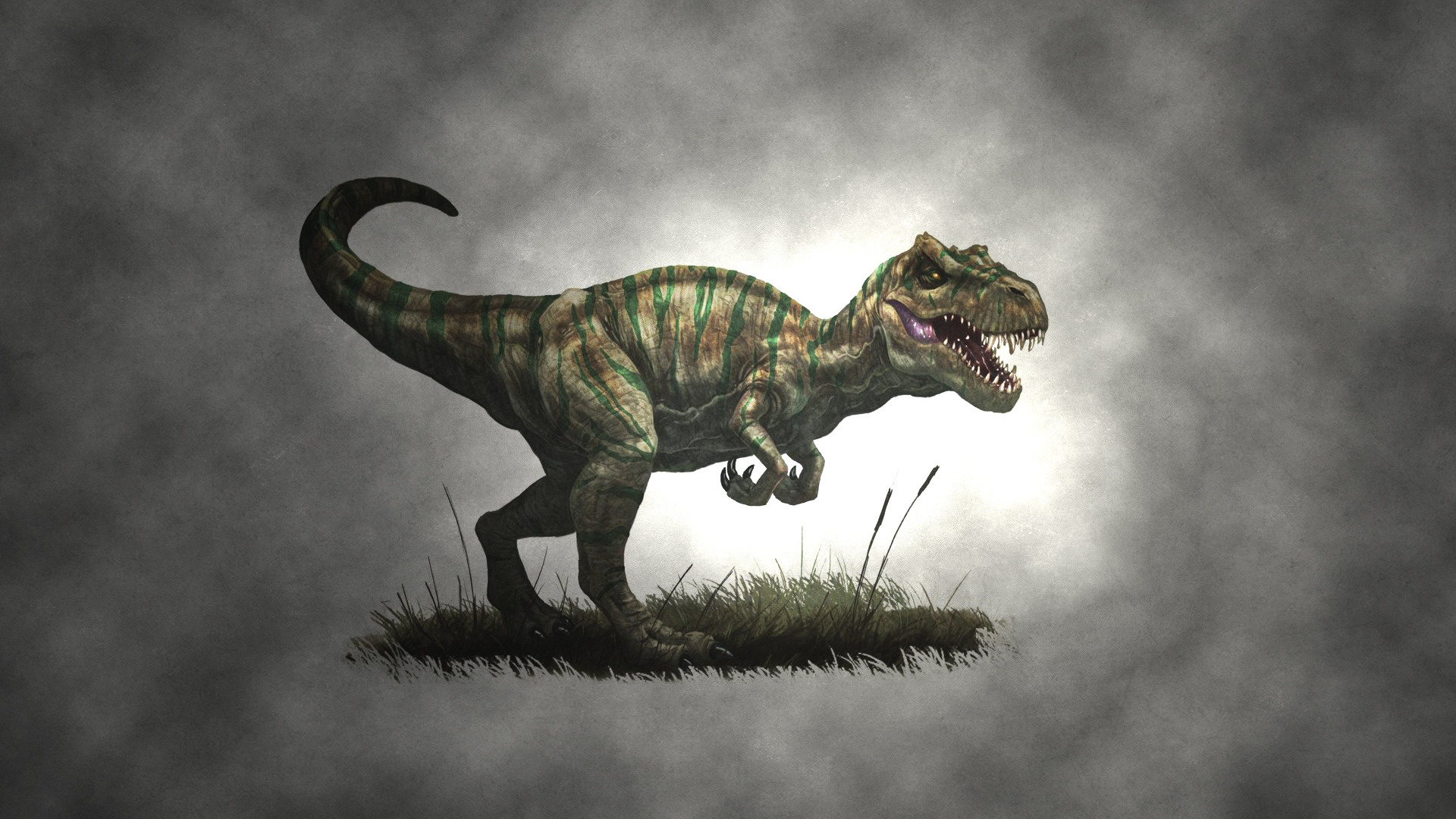 Draw dinosaur Allosaurus, Minimalism in resolution, Download wallpaper, Allosaurus, 1920x1080 Full HD Desktop