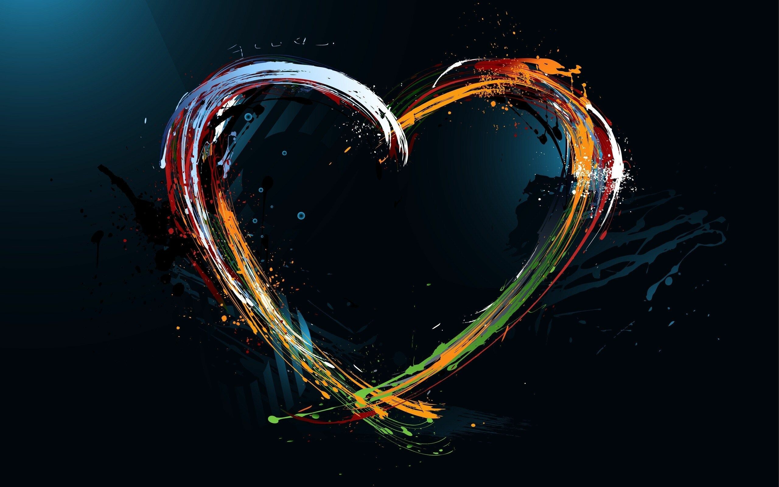 Heart: Colorful, Abstract, Art, Love symbol. 2560x1600 HD Wallpaper.