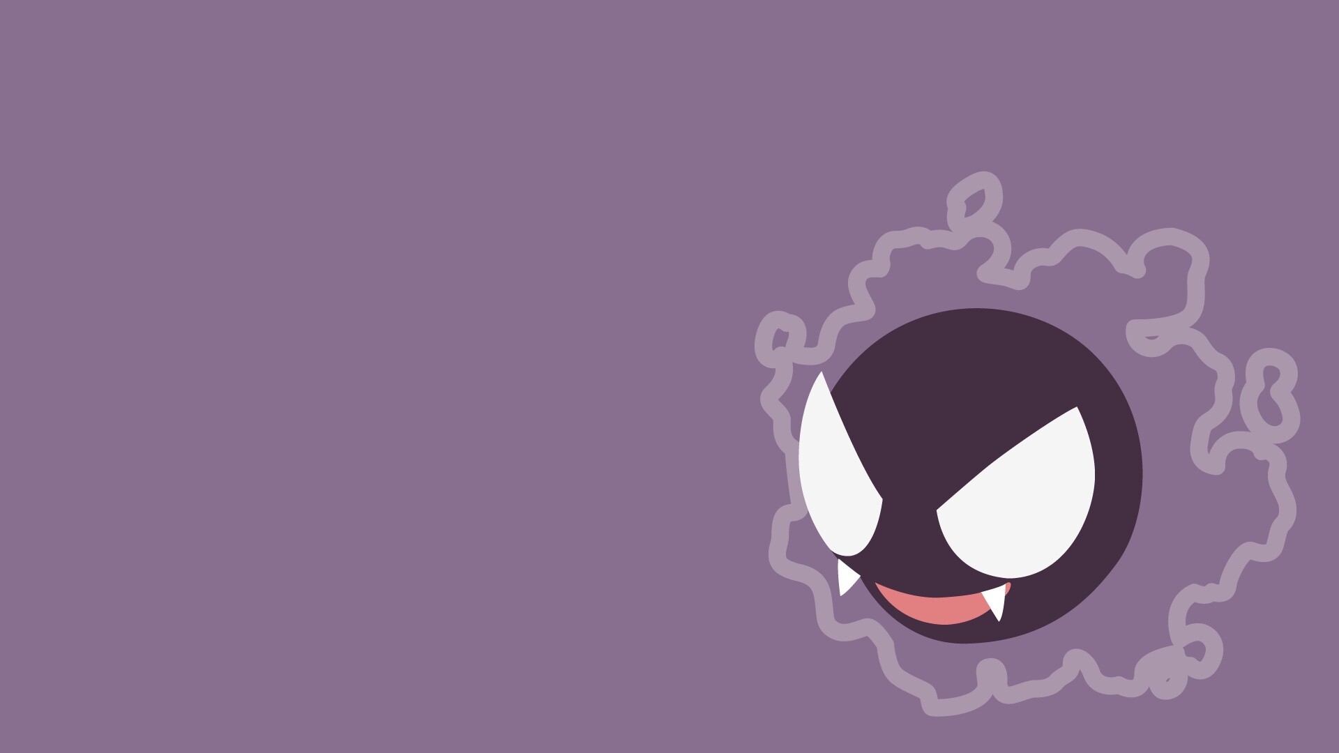 Gastly: Groups of this Pokemon cluster under the eaves of houses to escape the ravages of wind. 1920x1080 Full HD Background.