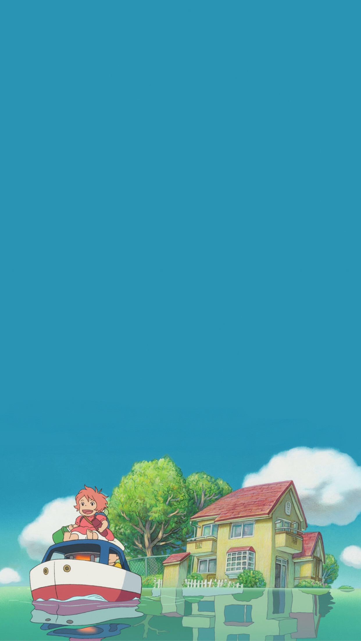 Ponyo: The first film produced by Ghibli or directed by either Miyazaki or Takahata to be released on Blu-ray in America. 1250x2210 HD Background.