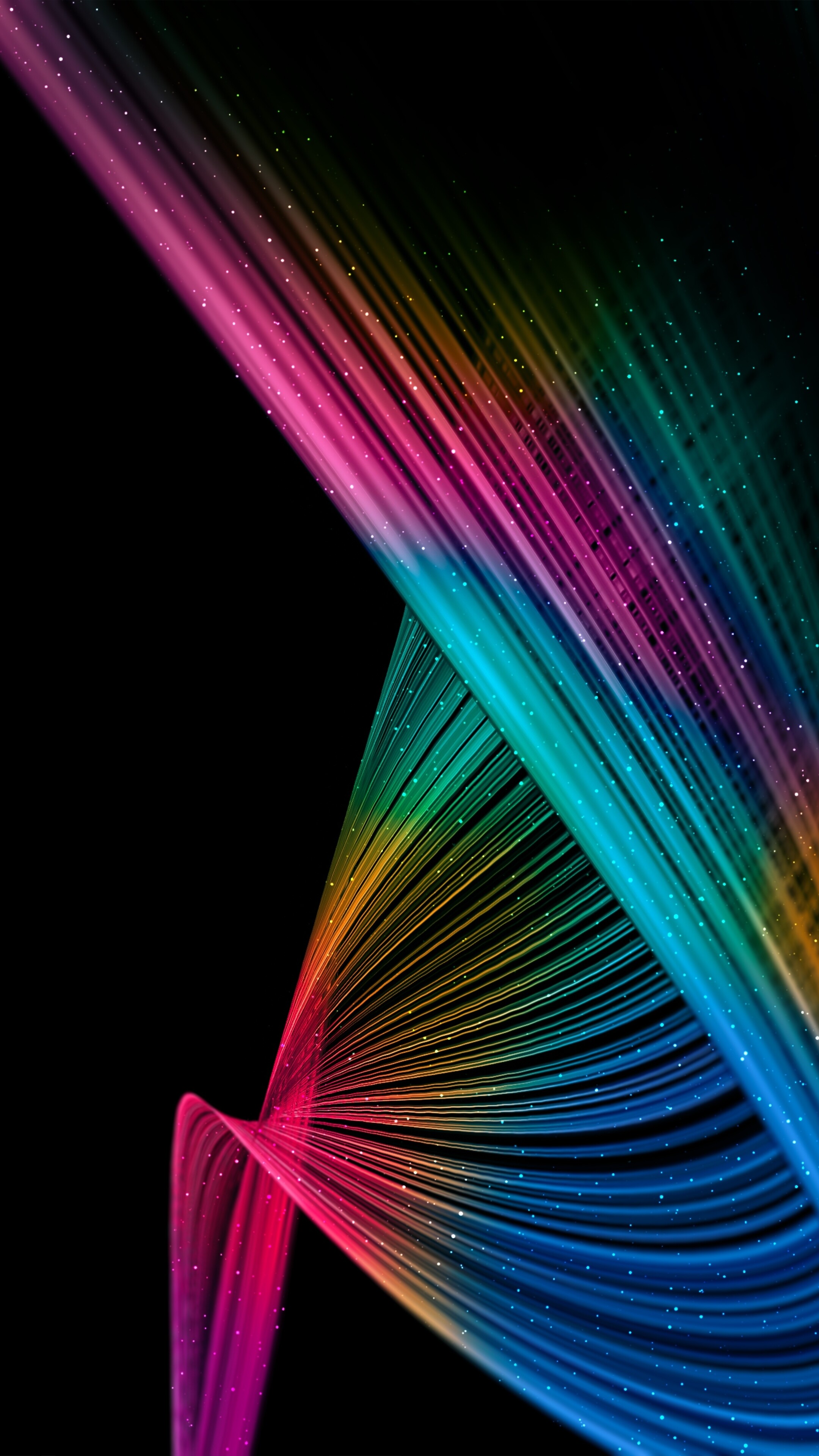 Glow in the Dark: Steamy neon threads, Abstract, Extra-spectral, Colorful lines. 2160x3840 4K Wallpaper.