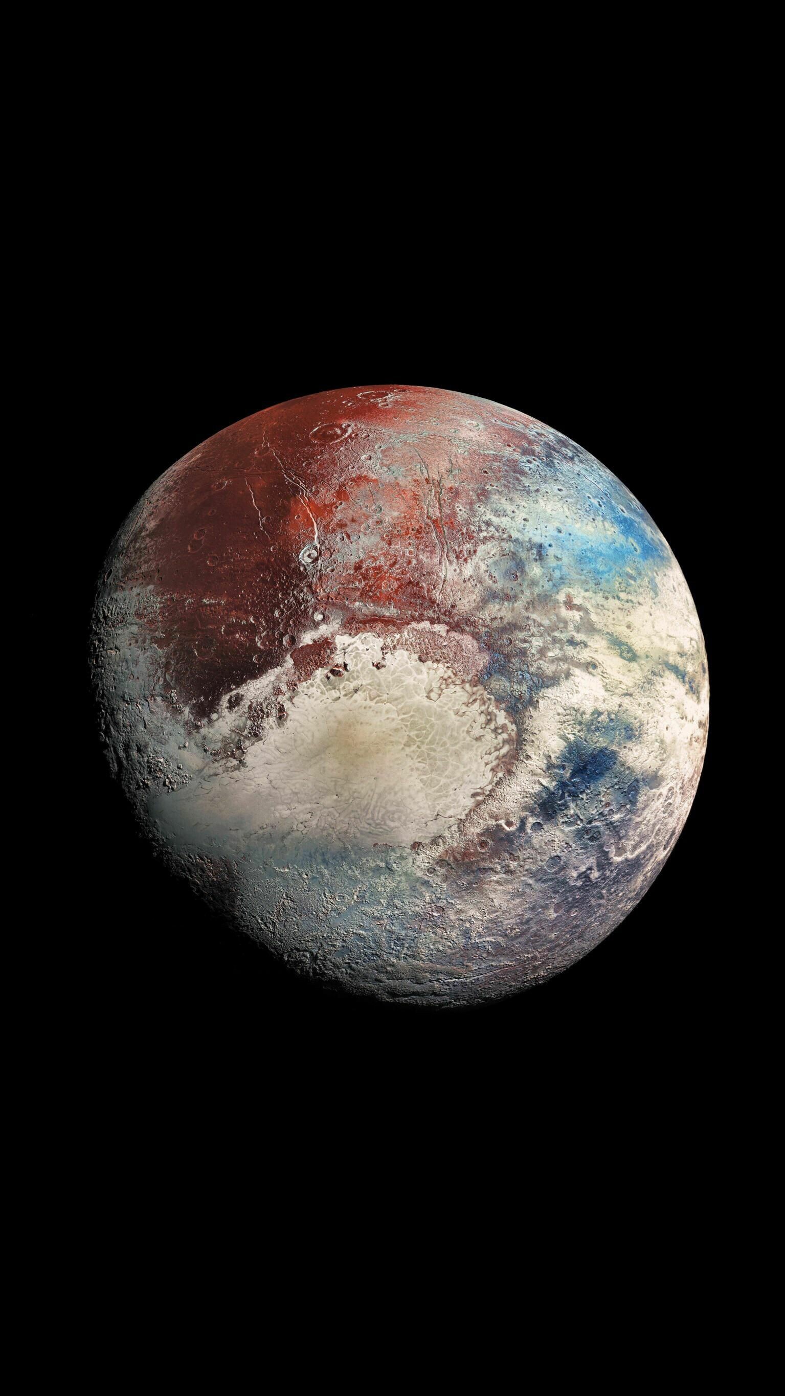 Pluto: Universe, Galaxy, Stars, A dwarf planet, has five known moons: Charon, Styx, Nix, Kerberos, and Hydra. 1540x2730 HD Wallpaper.
