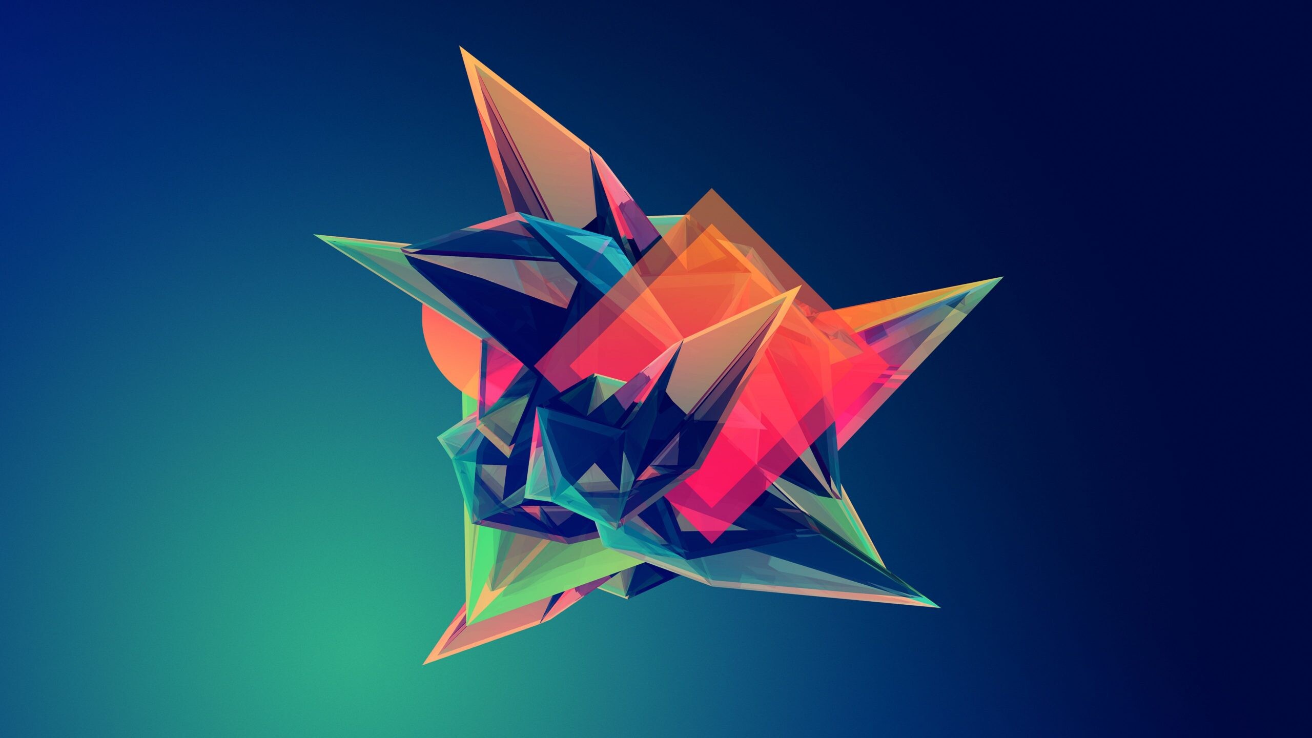 Geometry: Abstract polygonal figures, Wedges, Sharp angles. 2560x1440 HD Wallpaper.