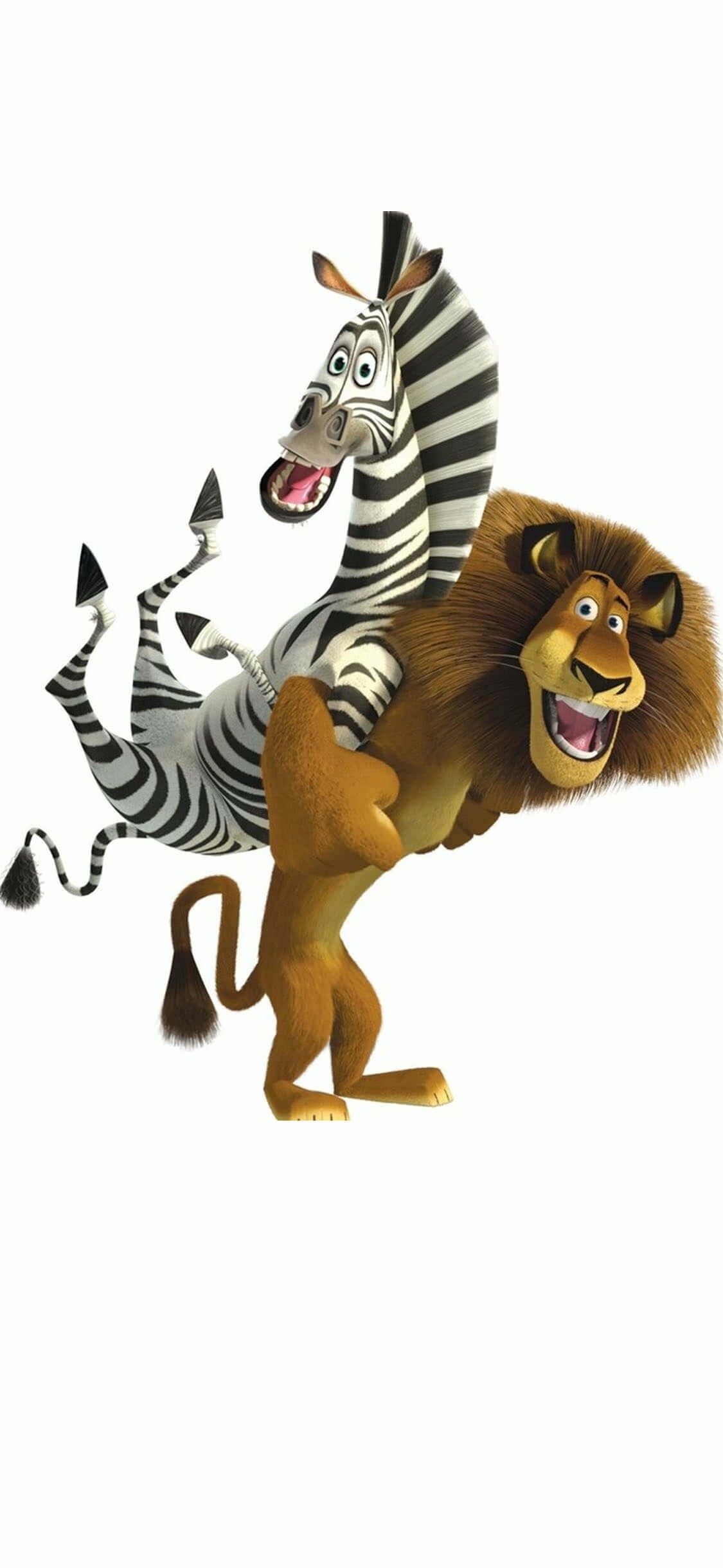 Madagascar (Movie): Marty, a plains zebra and Alex's best friend, Cartoon. 1130x2440 HD Background.