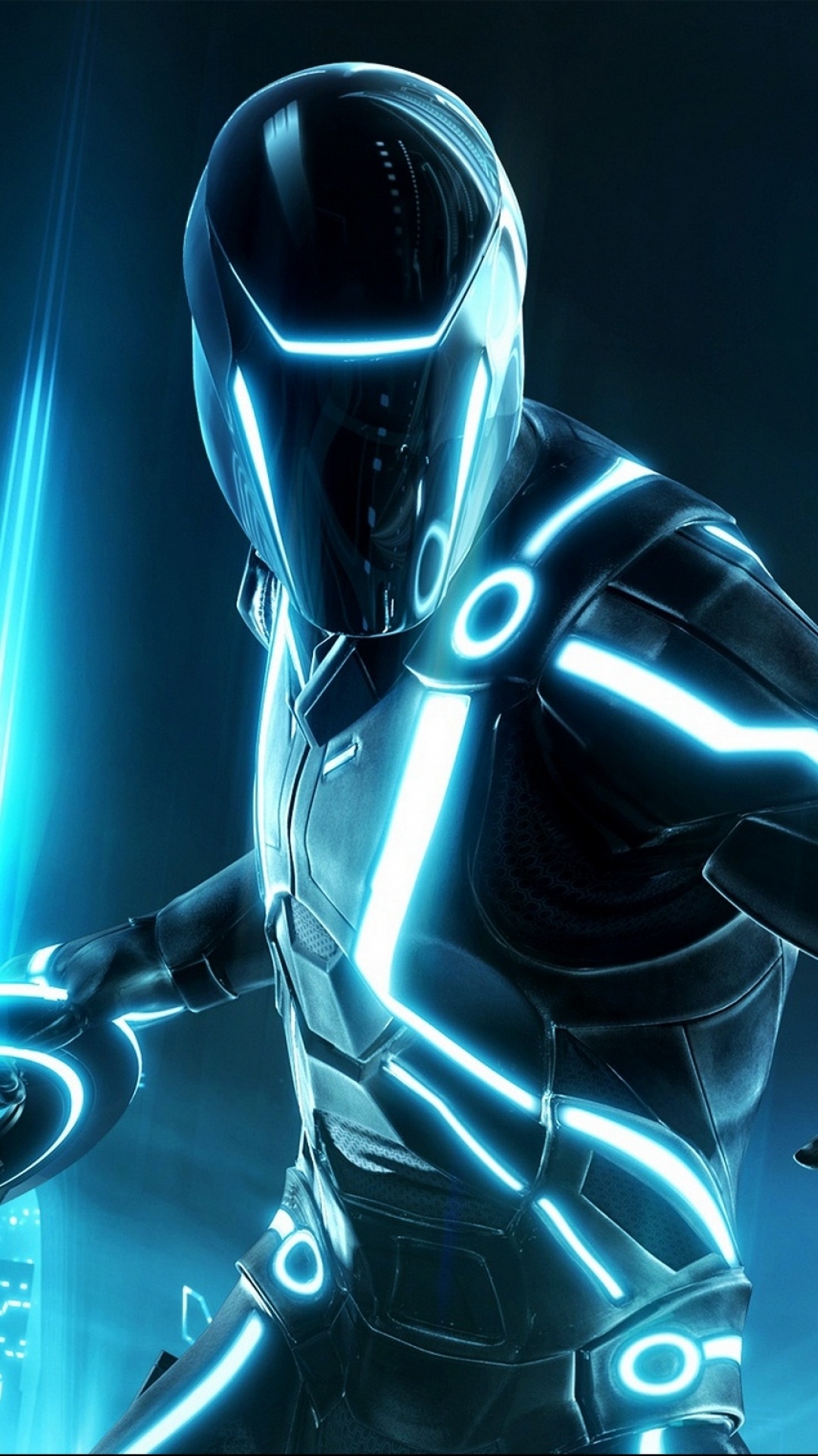 Tron (Movie): Bruce Boxleitner reprised his roles as Alan Bradley and Tron. 1080x1920 Full HD Background.