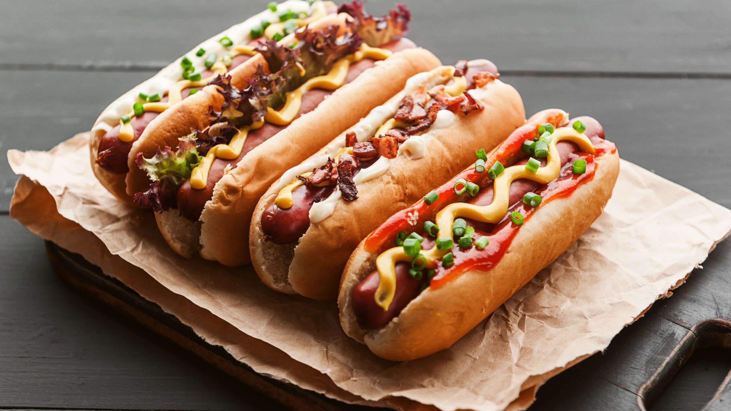 Hot dog wallpaper, High-quality image, Food photography, Appetizing, 2560x1440 HD Desktop