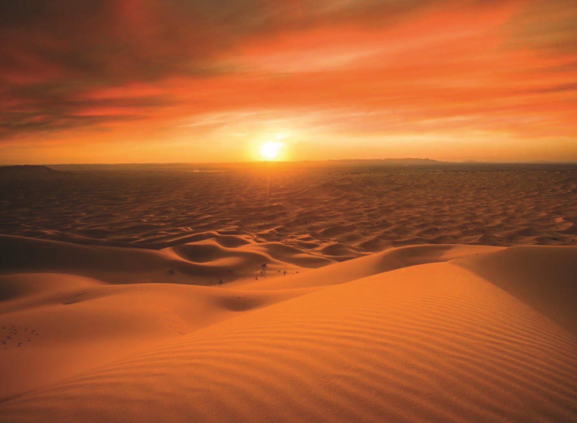 Desert: Transverse dunes run at a right angle to the prevailing wind direction. 1920x1410 HD Wallpaper.