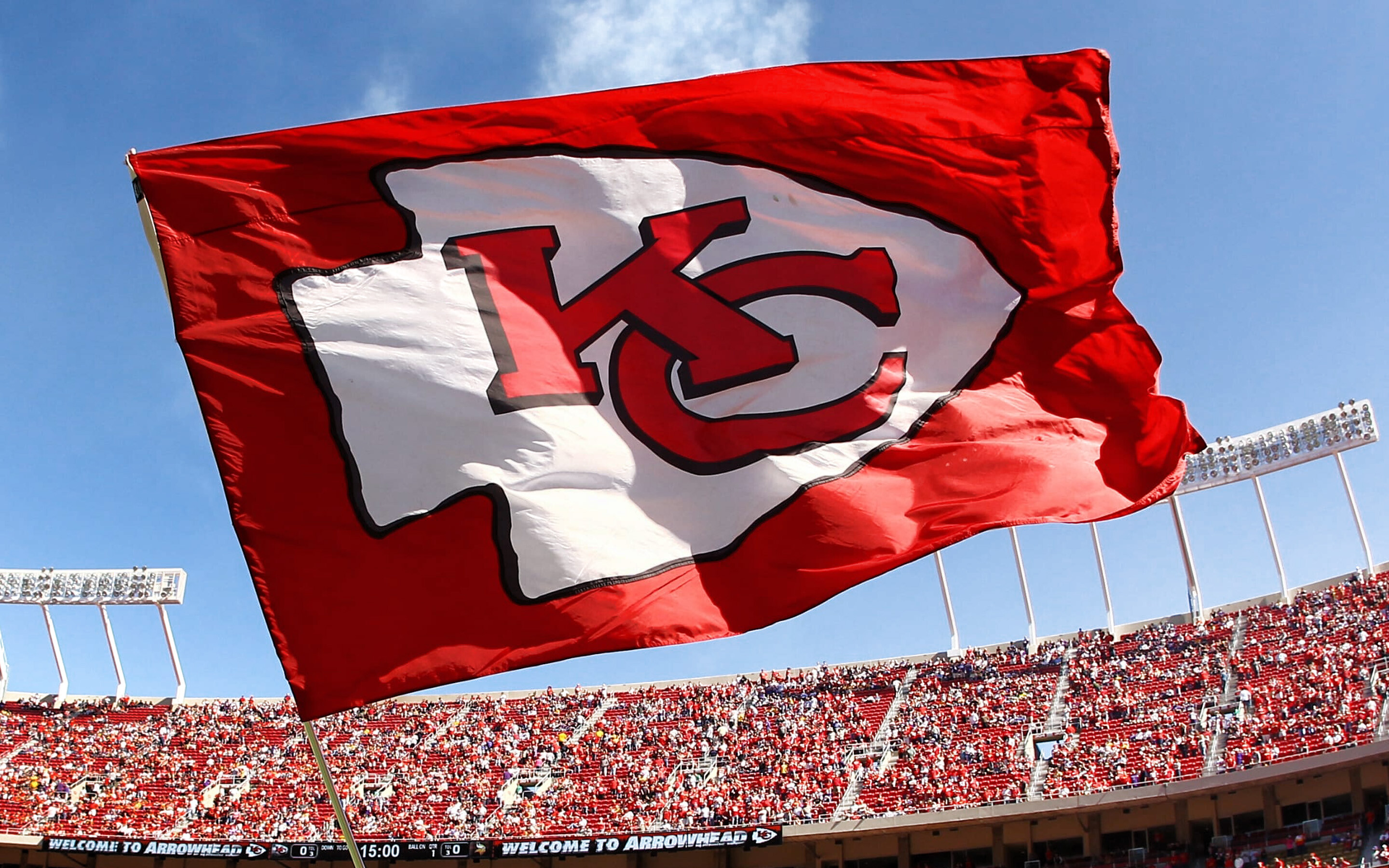 Kansas City Chiefs, Arrowhead Stadium, American football, Kansas flag, 2880x1800 HD Desktop