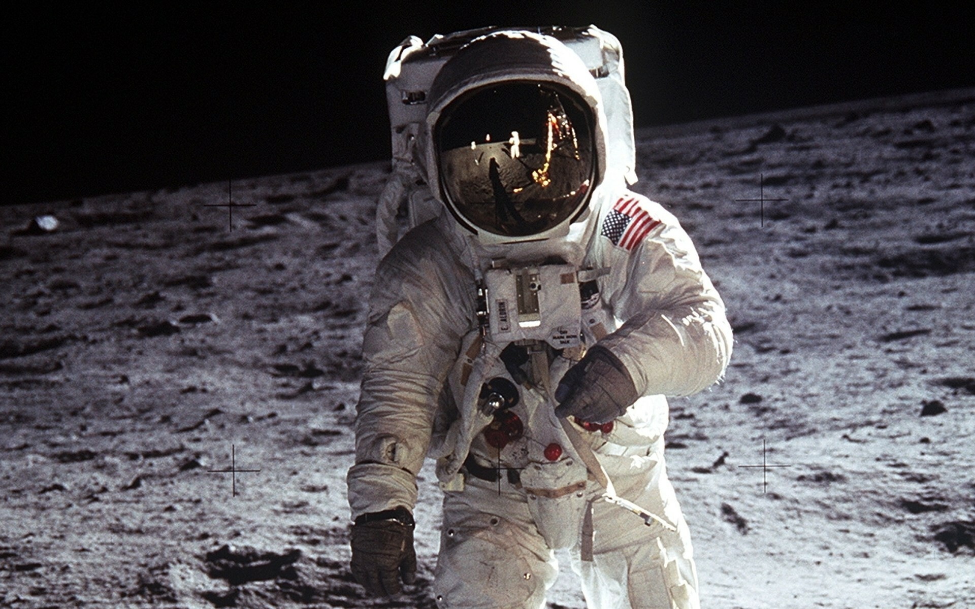 Man on the Moon: Apollo 11, the American spaceflight that first landed humans on the lunar surface. 1920x1200 HD Background.