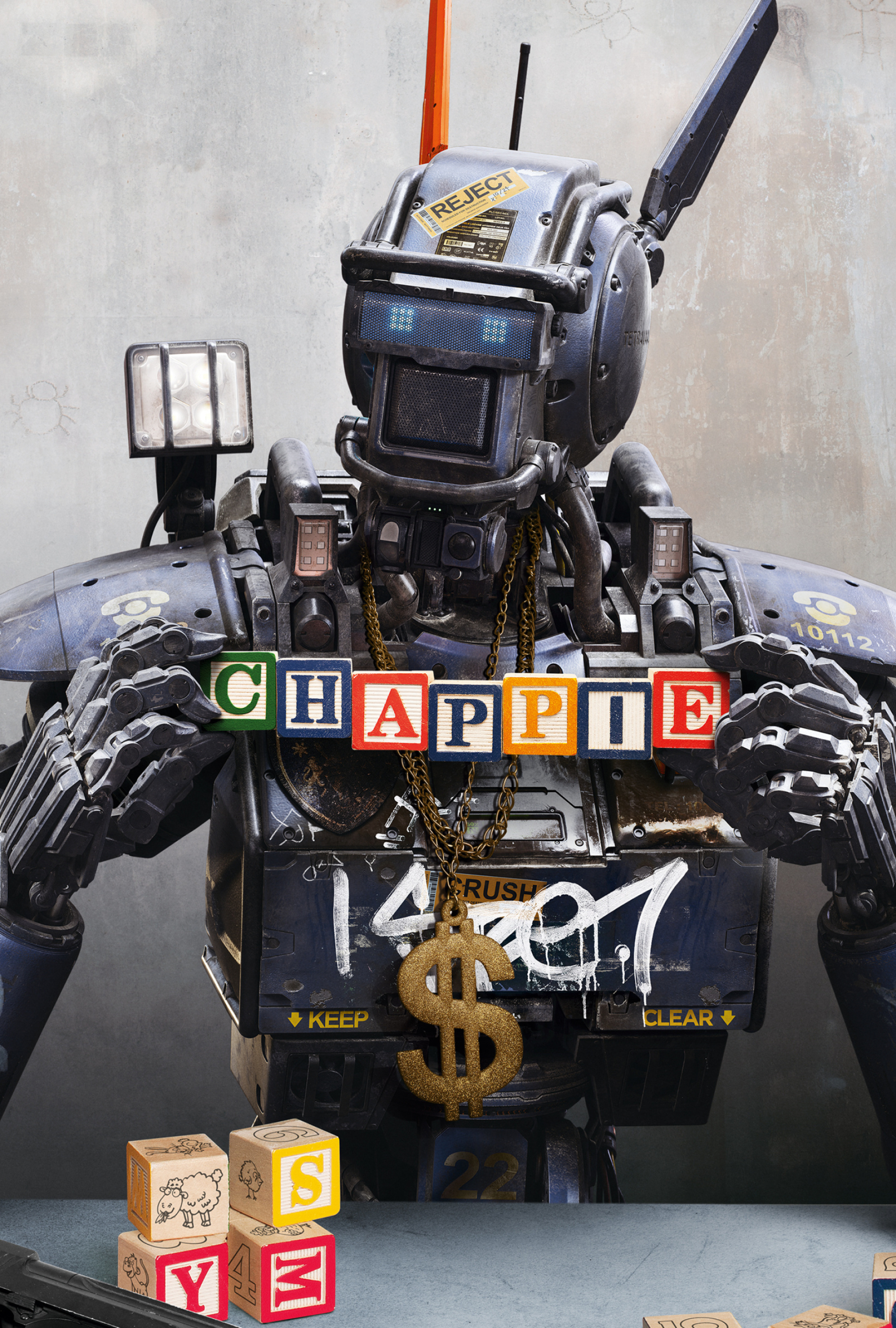 Chappie: Blomkamp's third feature-length film as director. 2030x3000 HD Wallpaper.