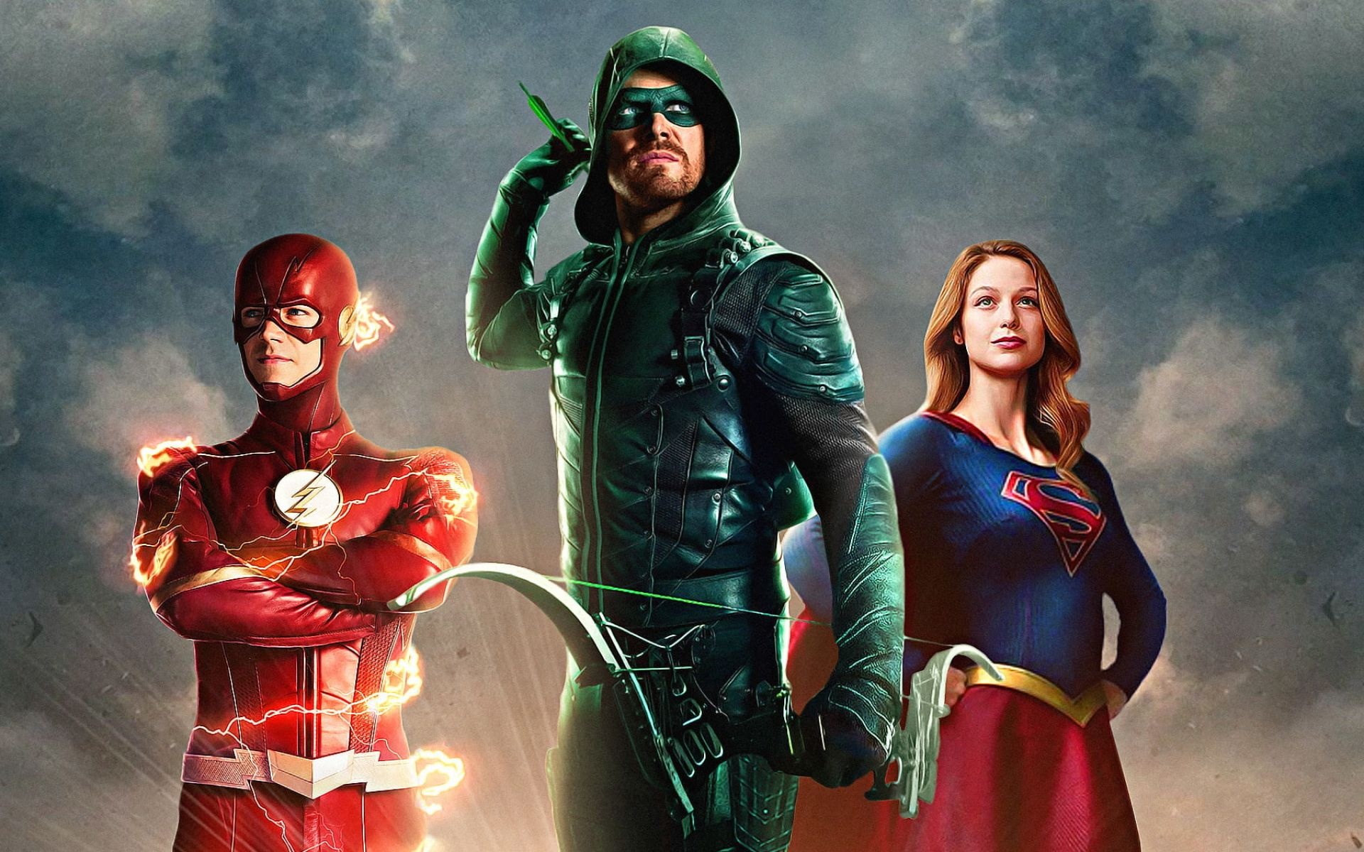 Green Arrow and Flash: Television series based on DC Comics superhero characters. 1920x1200 HD Background.