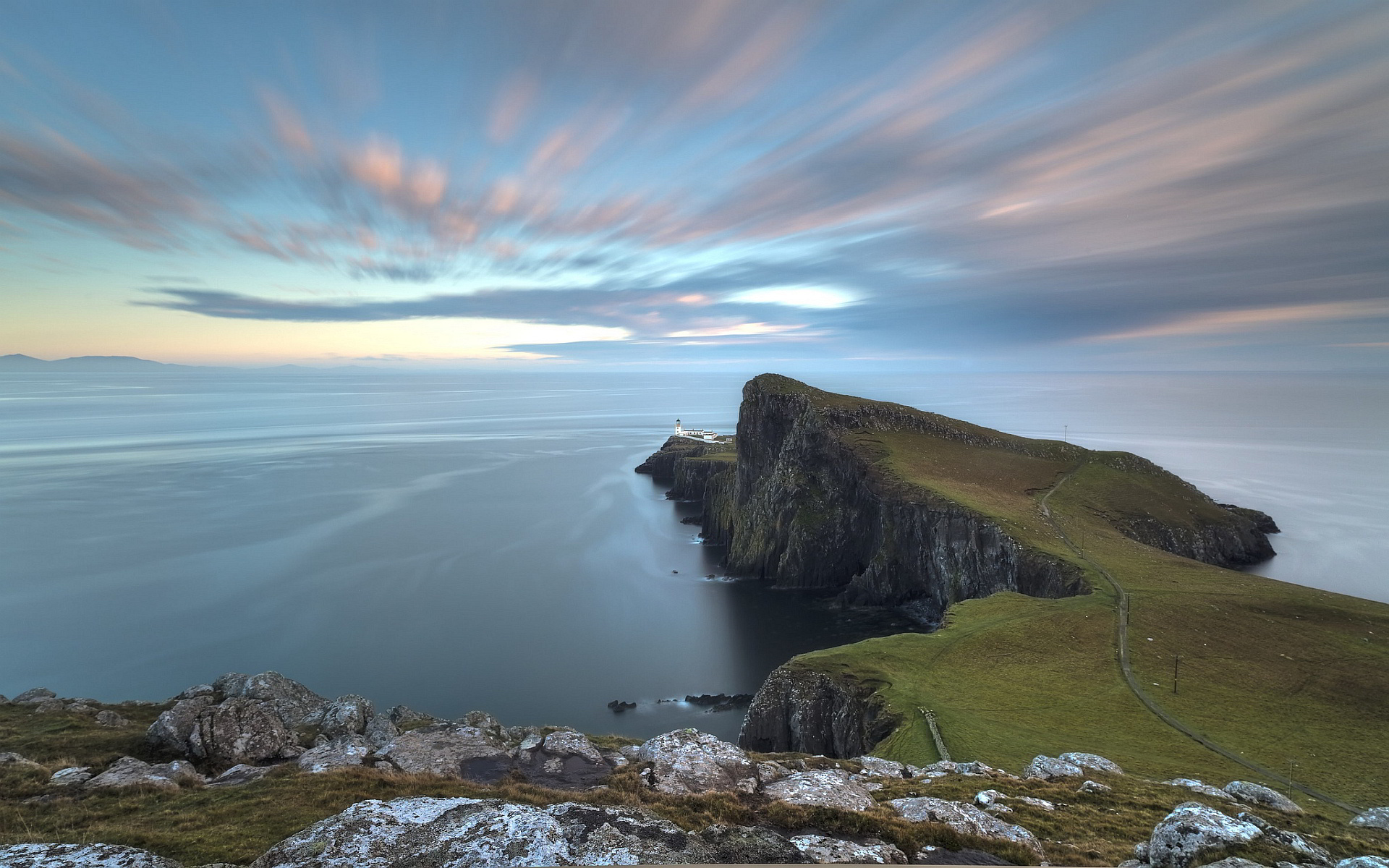Lighthouse on the coast, Scotland beauty, Wallpaper charm, Coastal serenity, 1920x1200 HD Desktop