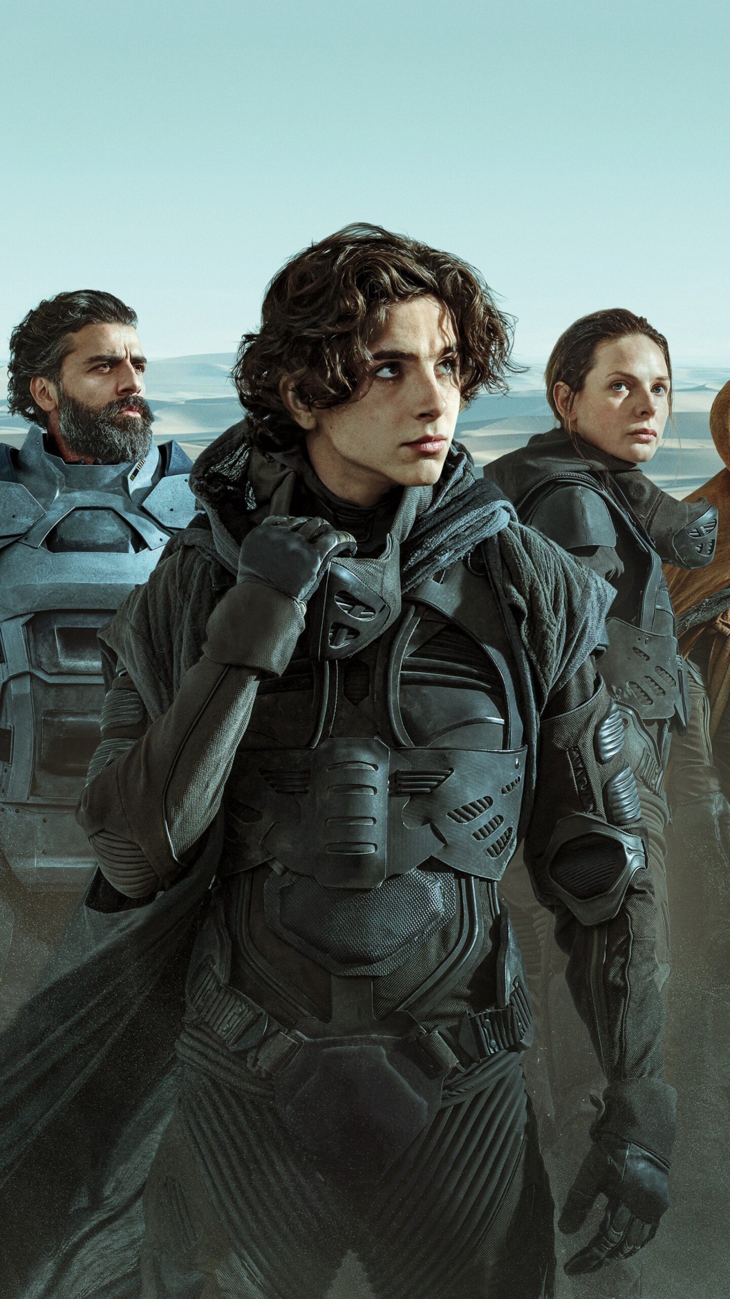 Dune (2021): Zendaya, Javier Bardem, Josh Brolin, Science fiction film. 1440x2560 HD Wallpaper.
