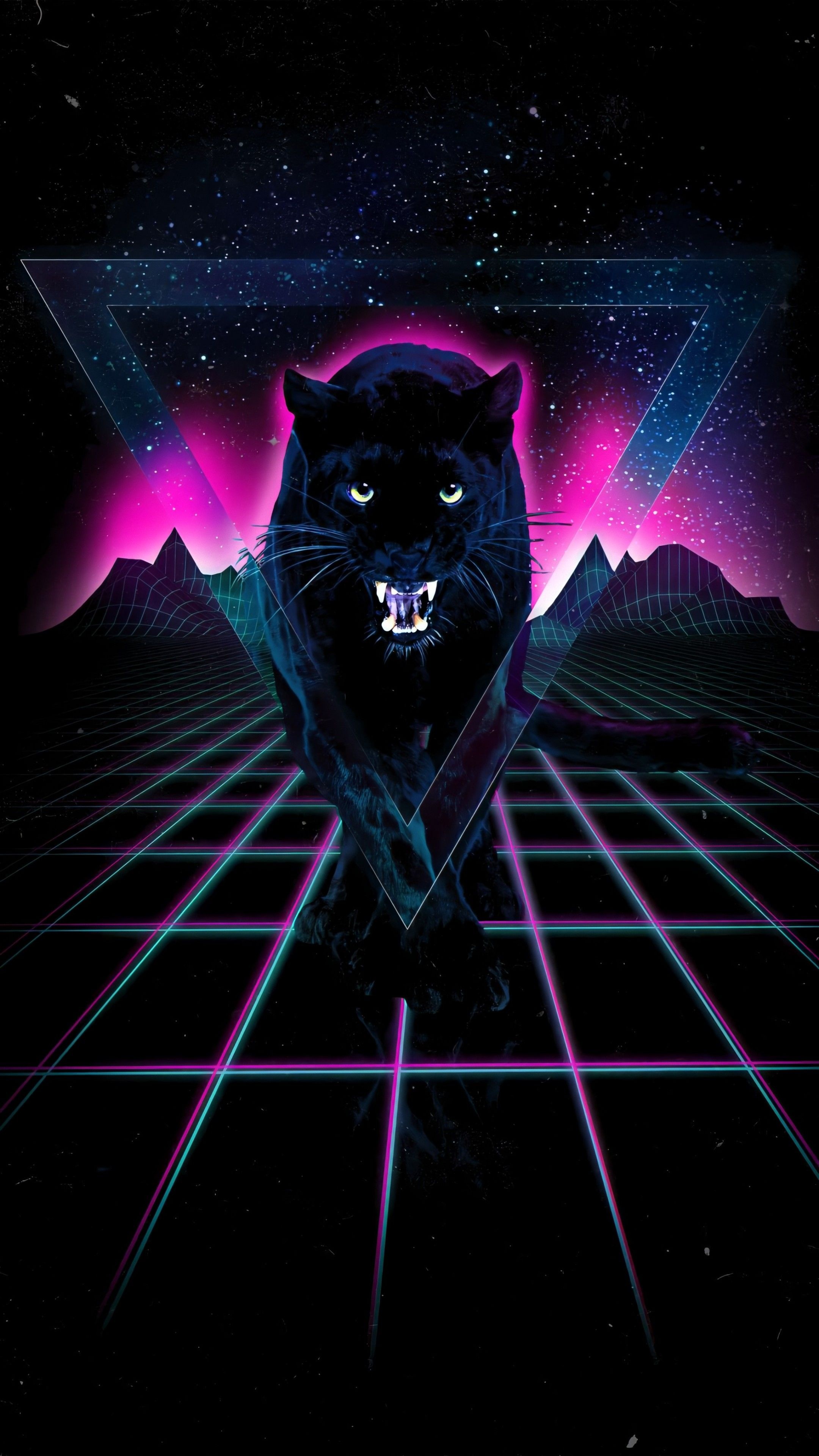 Black Panther (Animal): Jaguar, A melanistic variant of any of several species of cats. 2160x3840 4K Background.