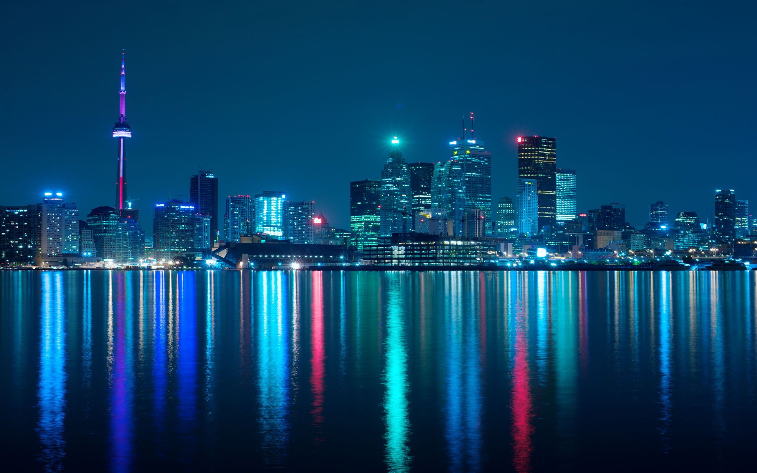 Toronto Skyline, Night skyline, Toronto Ontario, Cityscape, 2560x1600 HD Desktop