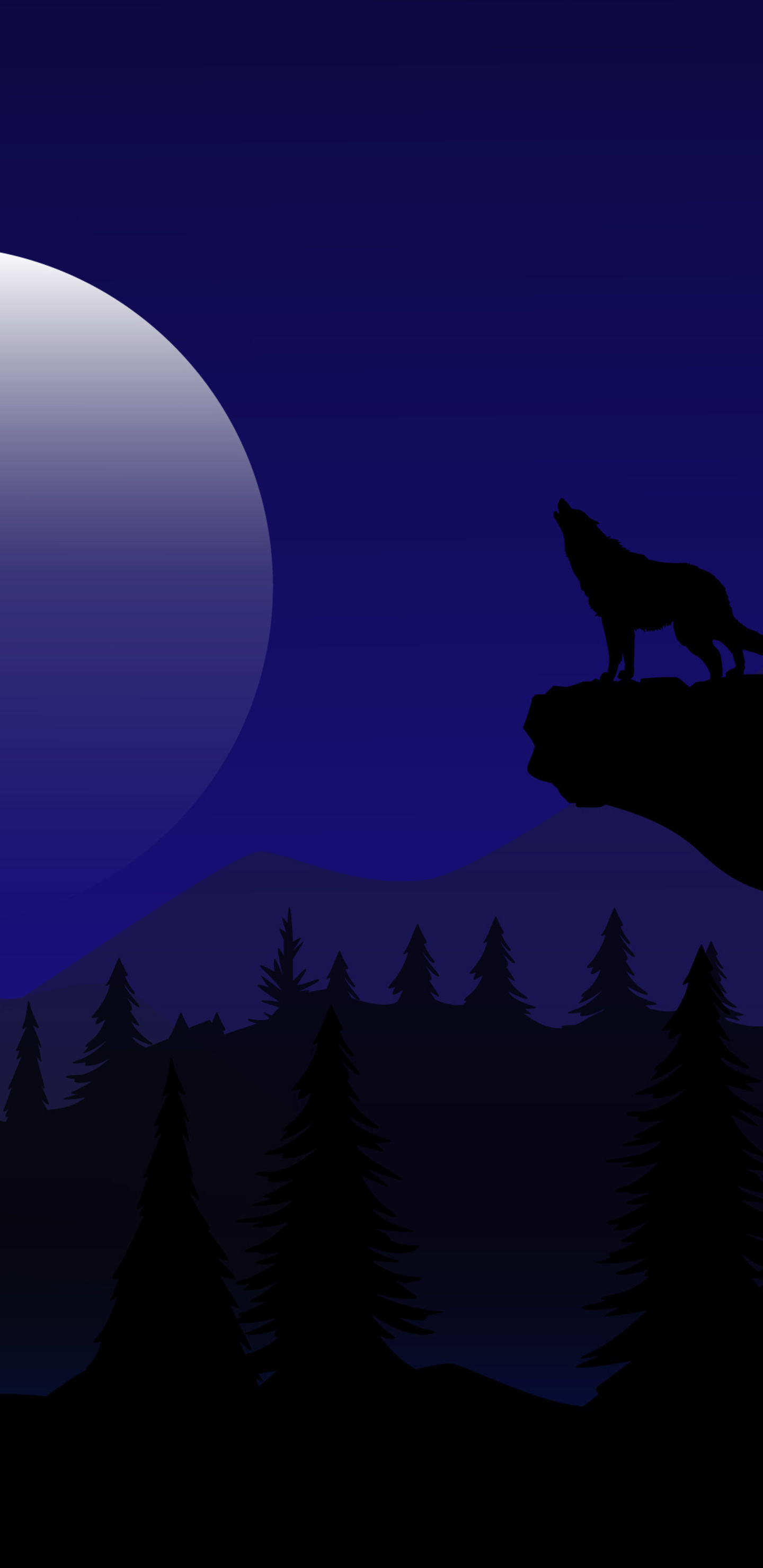 Howling Wolf, Night, Fantasy, World, 1440x2960 HD Phone