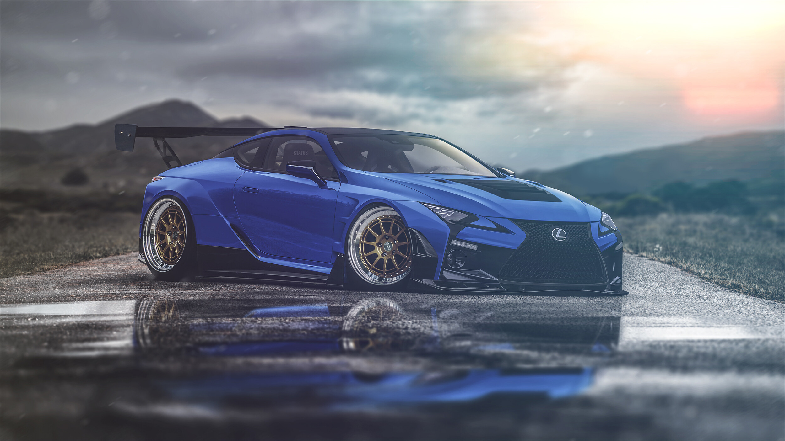 Lexus: A sports car that is powered by a naturally aspirated V8 5.0-liter engine, Delivers 470 horsepower, LC 500. 2500x1410 HD Wallpaper.
