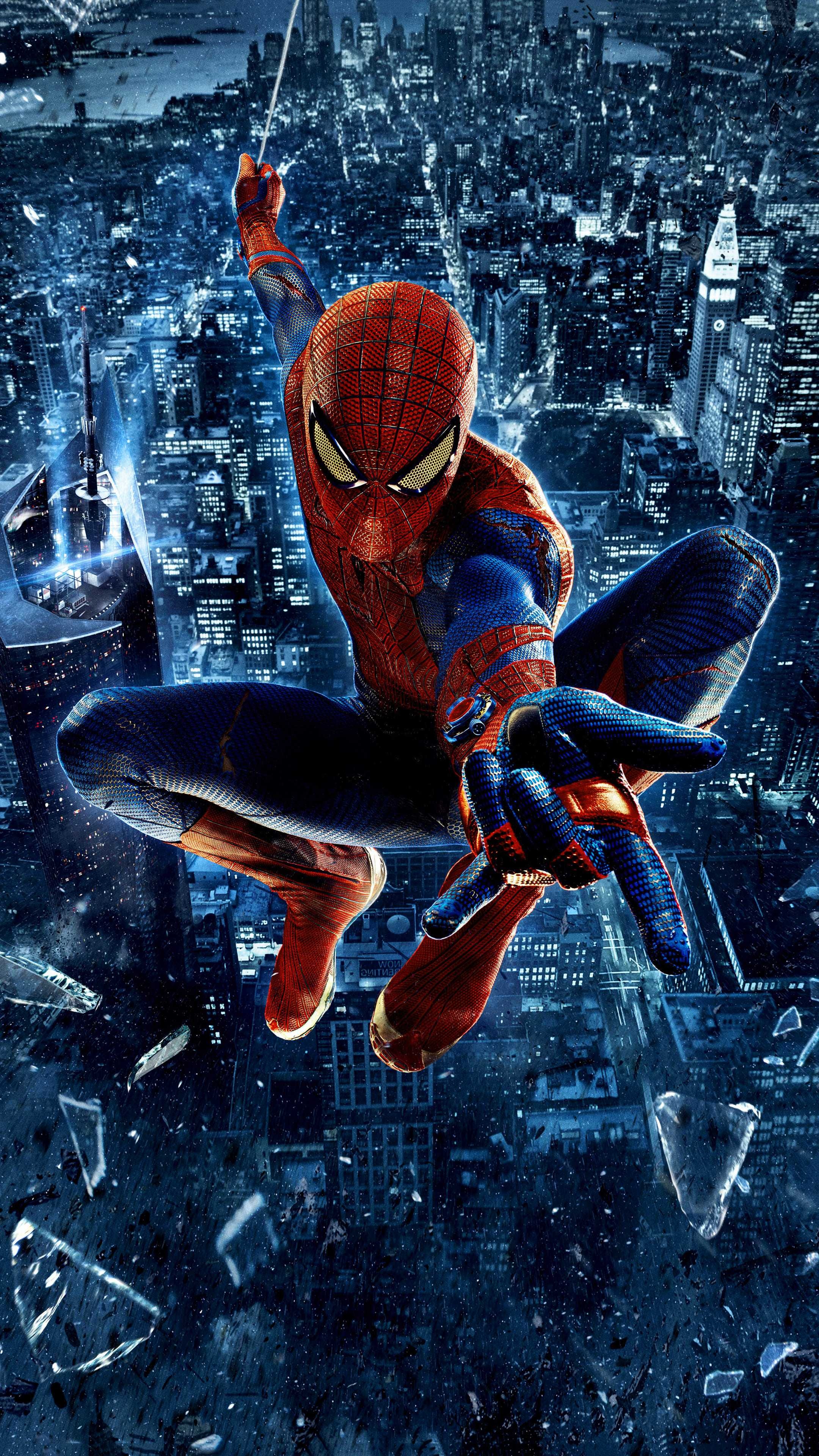 Spider-Man, Andrew Garfield, Wall-crawler pose, Legendary hero, 2160x3840 4K Phone