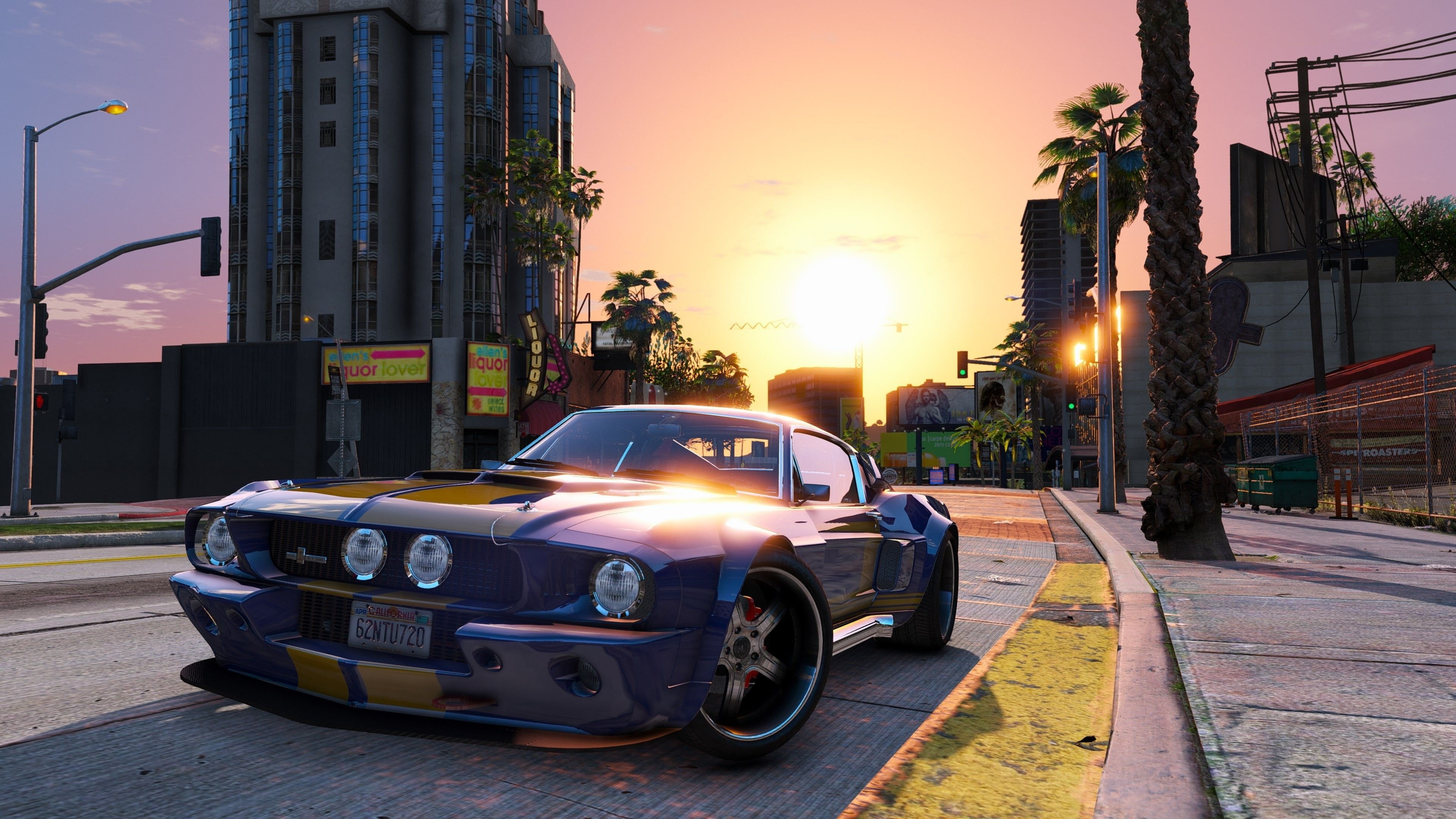 Grand Theft Auto V, 4K background, Car, City, 3840x2160 4K Desktop
